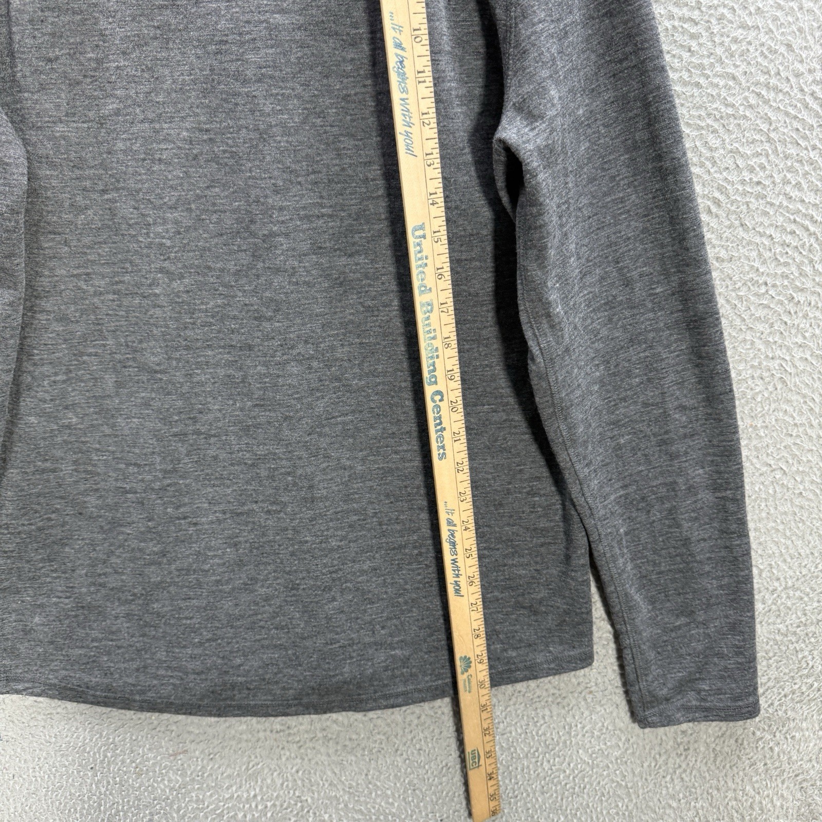 Omni Wool Sweater Adult XL Gray Pullover 1/4 Zip Wool Blend Base Layer Stretch