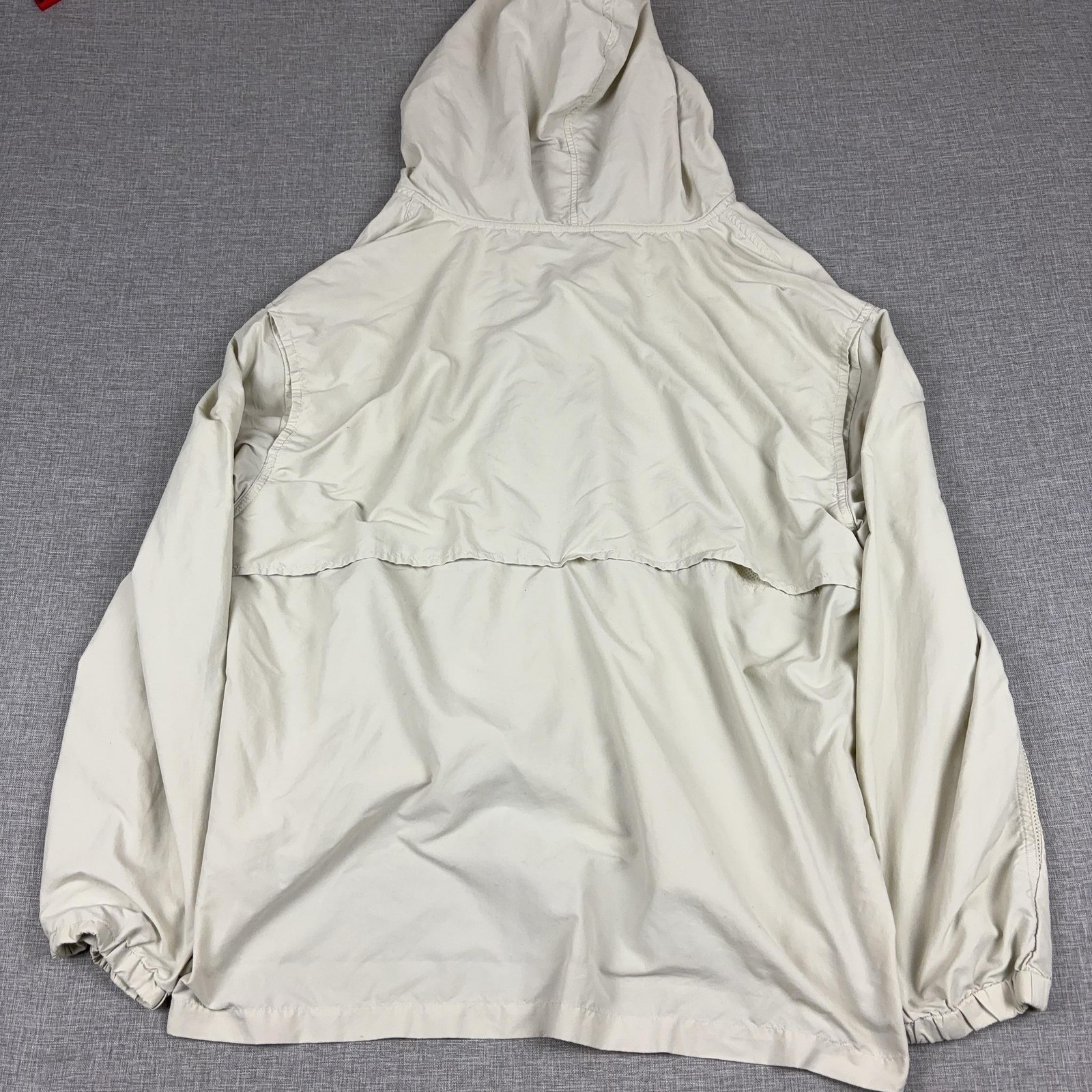 Coolibar Jacket Mens XL Beige Hooded Pullover Windbreaker UPF 50+ Mesh Sun