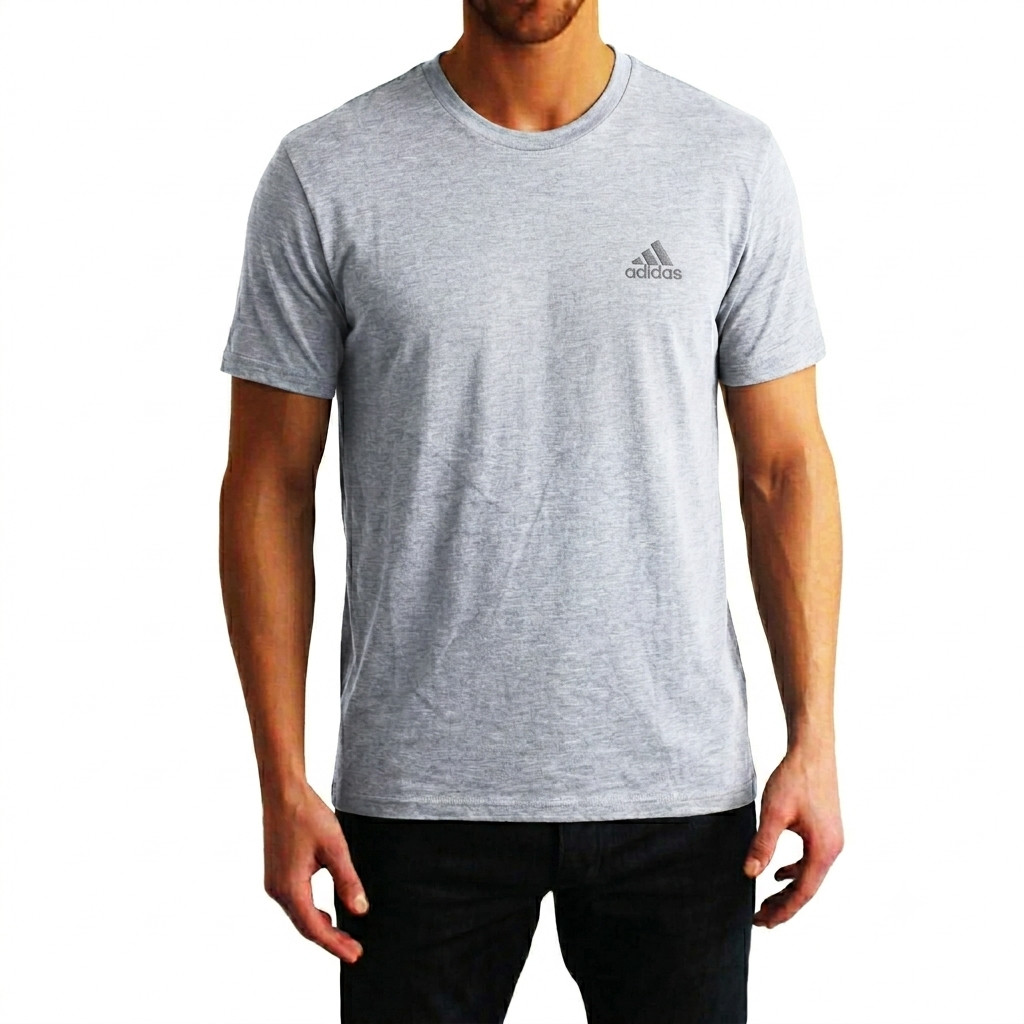 Adidas Golf Mens T-Shirt Large Heather Gray Small Logo Blend Performance Tee L