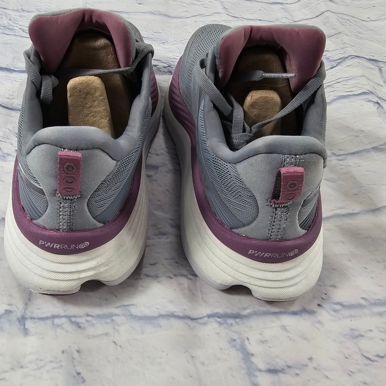 Saucony Ride 15 Running Shoes Women 9.5 W Gray Purple Mesh Athletic Sneakers