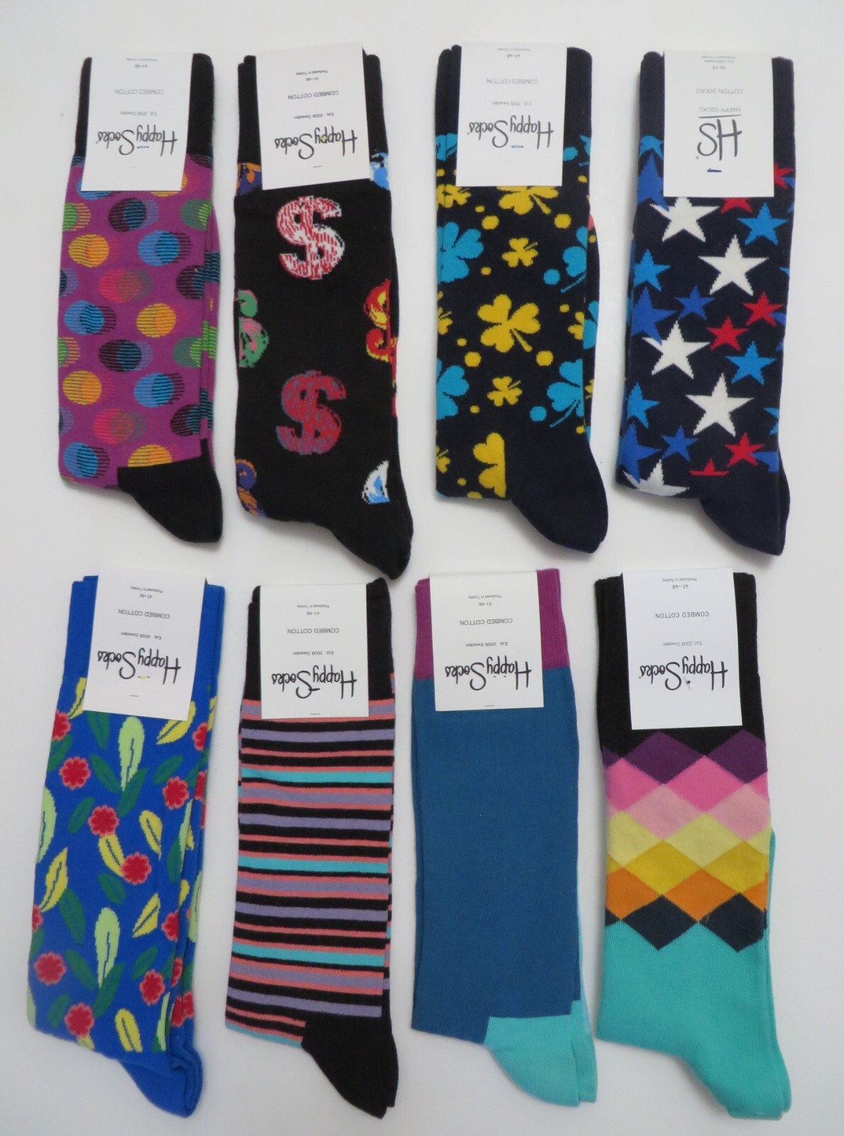 Happy Socks Men’s Classic Crew Sock, Shoe Size 10 – 13 Combed Cotton 1 Pack Long