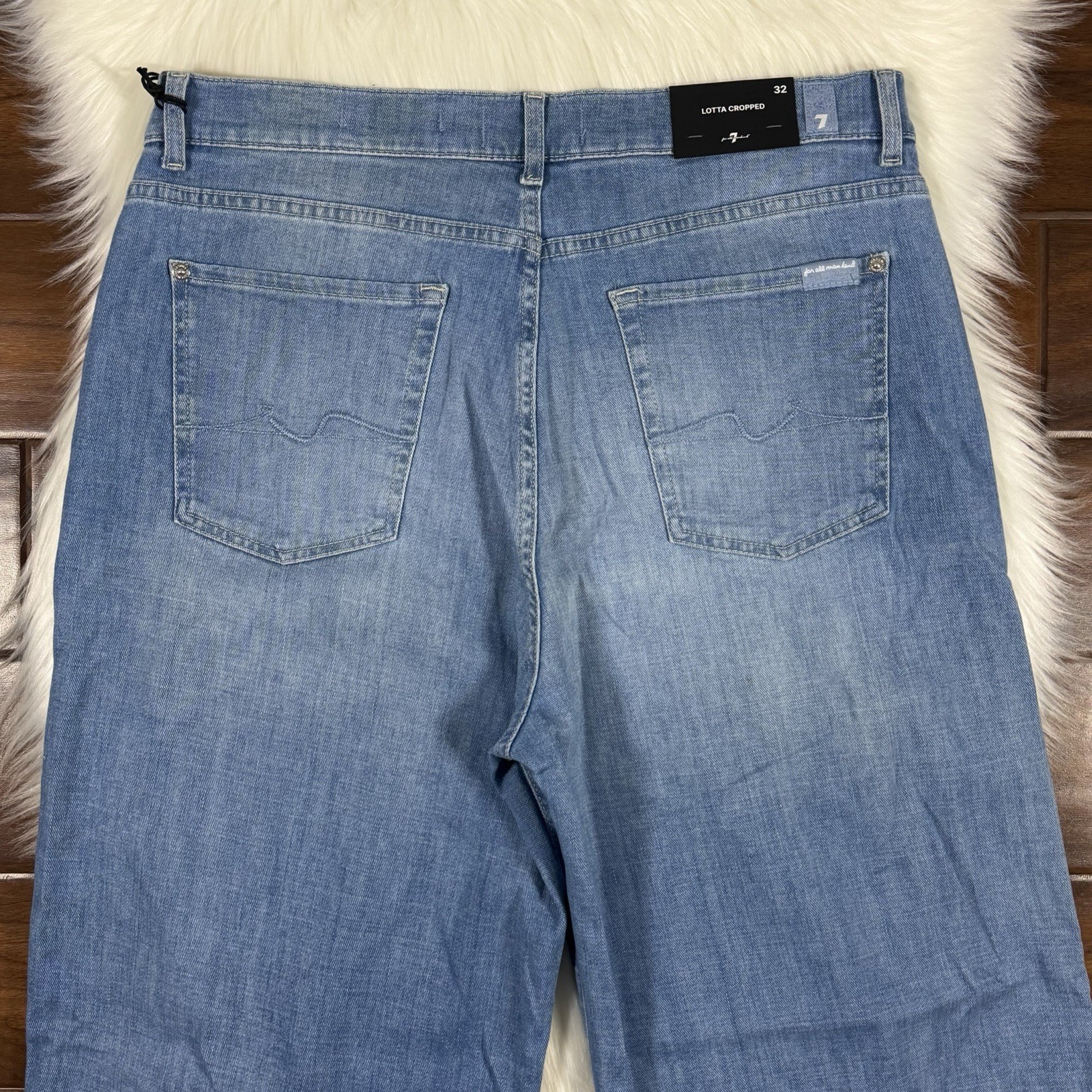 7 For All Mankind Women’s Size 32 Charleston Lotta Wide Leg Cropped Denim Jeans