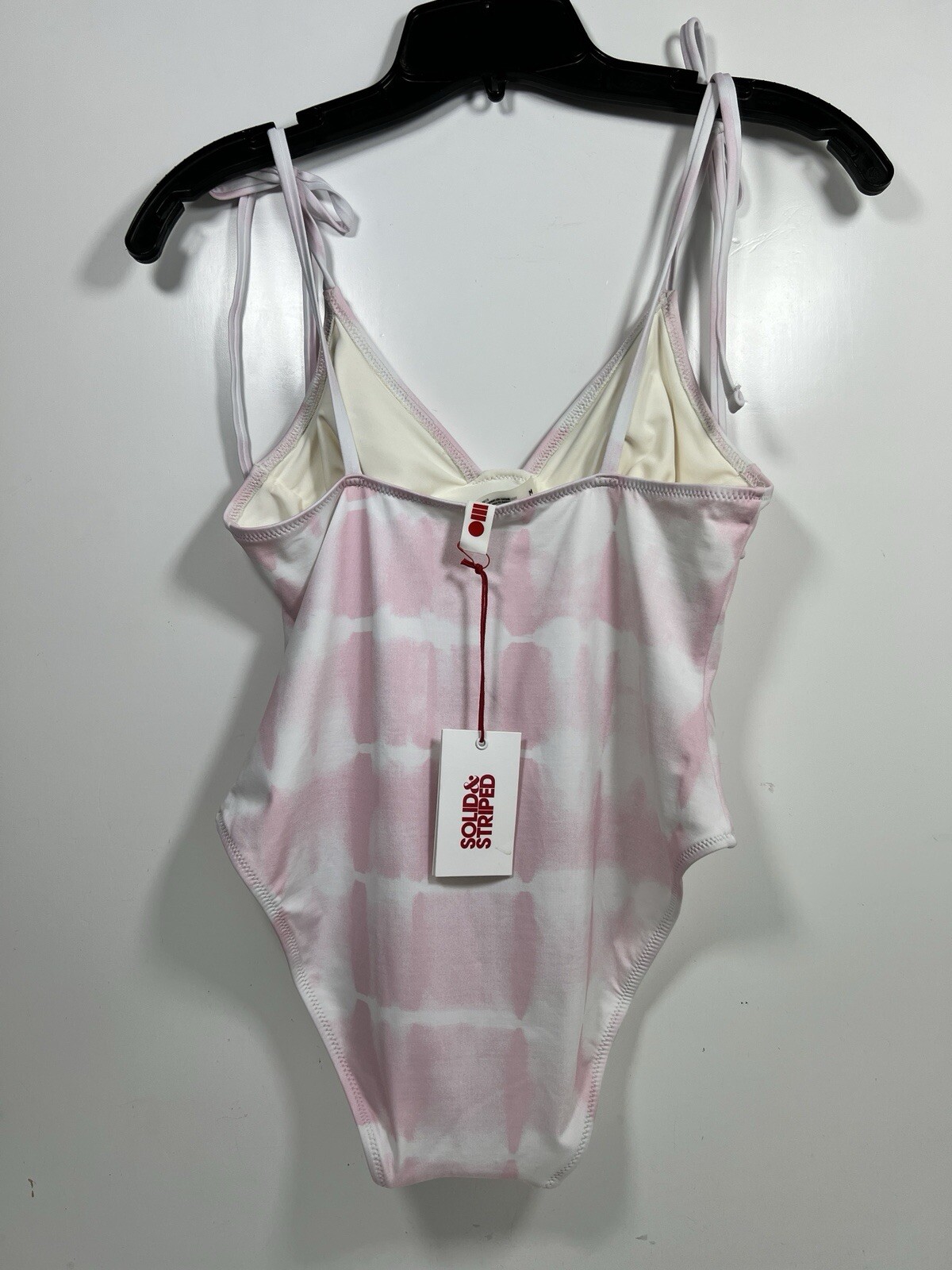 Solid & Striped The Olympia One Piece Swimsuit Pink And White Tye Dye Size Med