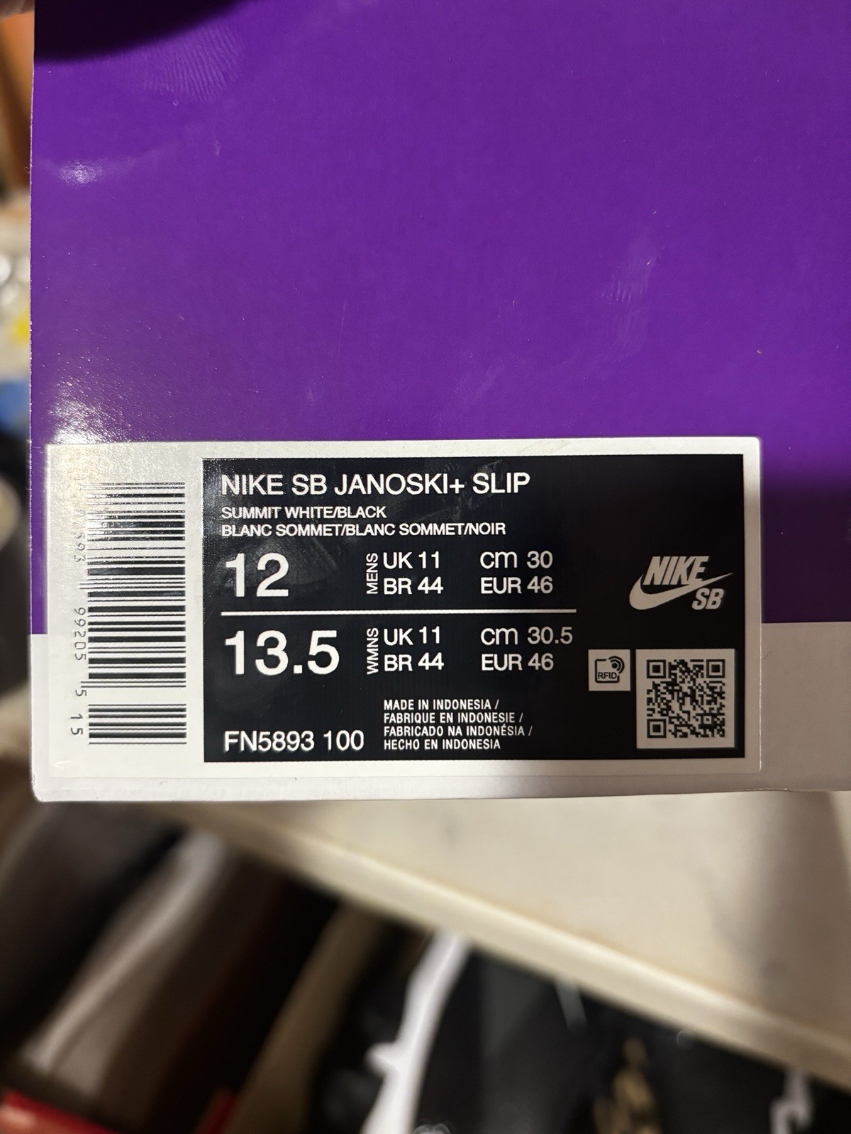 Size 12 – Nike Zoom Men’s Stefan Janoski+ Slip SB Summit White Black No Lid