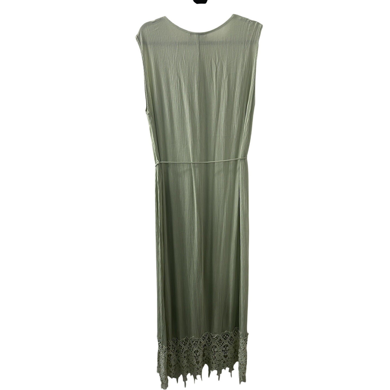 Magnet Art Lace Rayon Maxi Dress Set L Sage Green 2pc Cardigan Boho Cottagecore