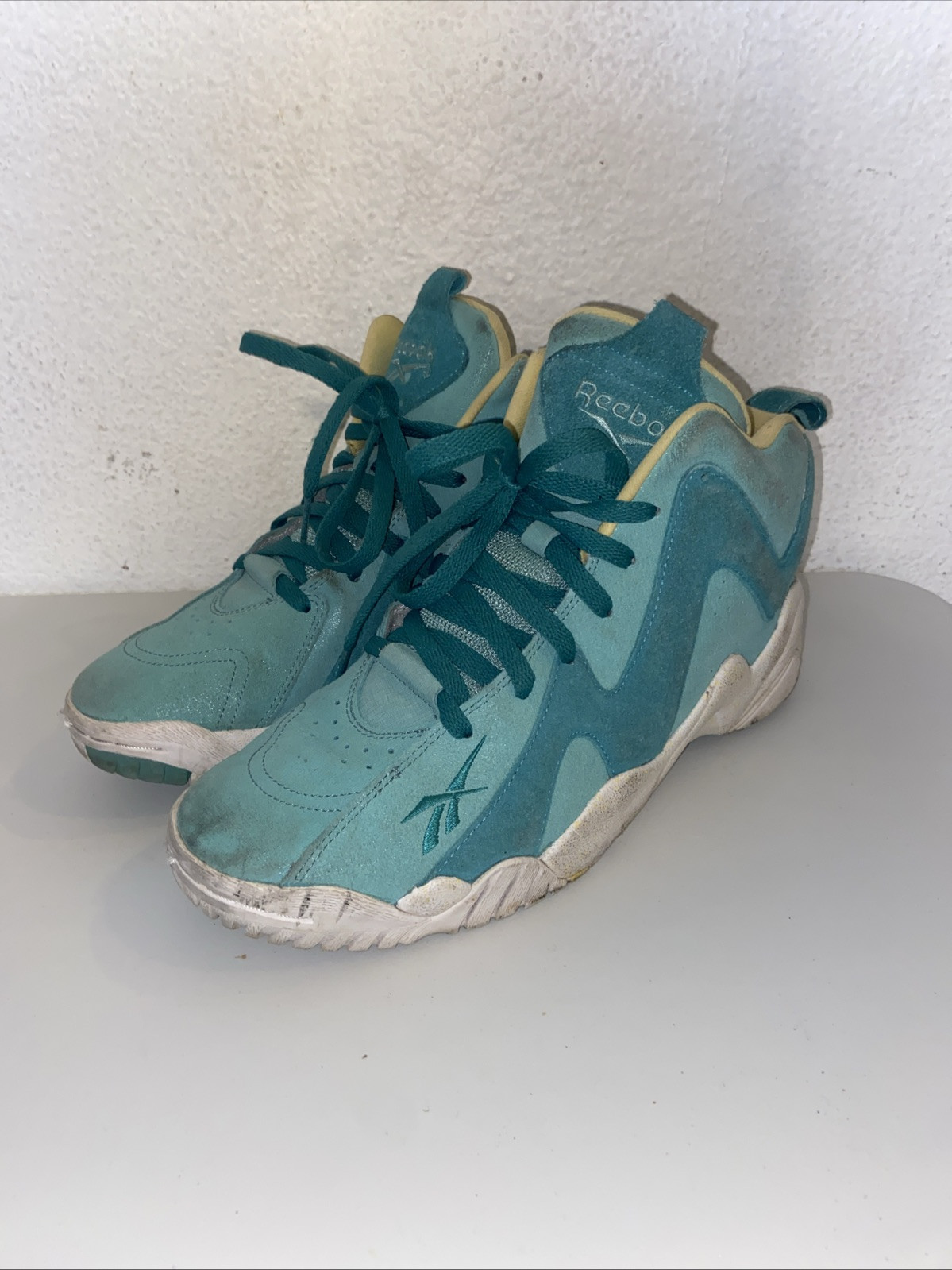 REEBOK KAMIKAZE MID II 2 MENS SHOES M40341 10 1/2SHAWN KEMP EASTER JADEITE TEAL