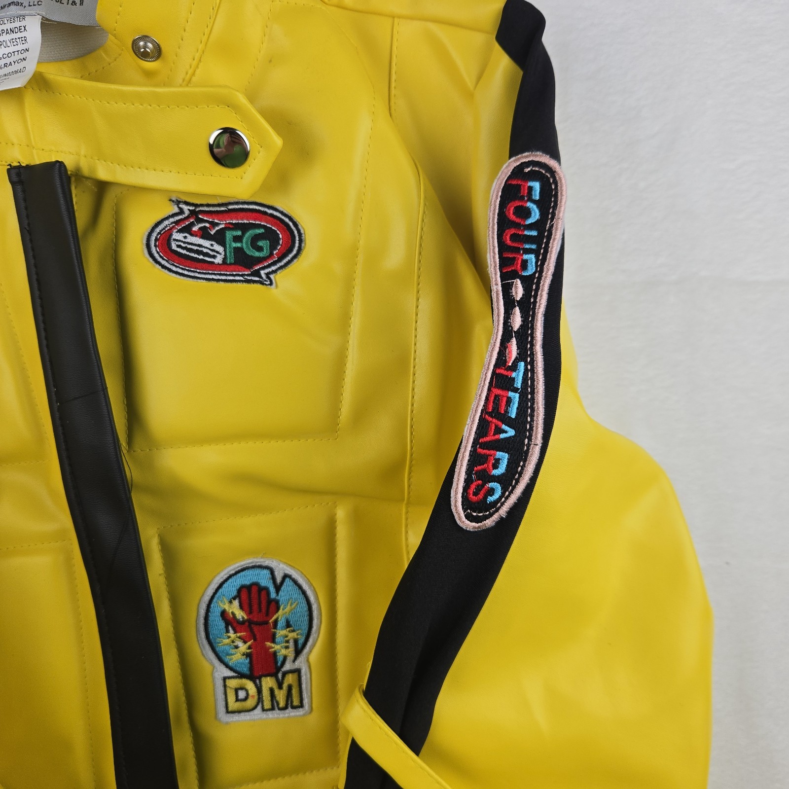 Kill Bill Vol I &II Miramax Uma Costume Jacket Faux Leather Yellow Large Cosplay