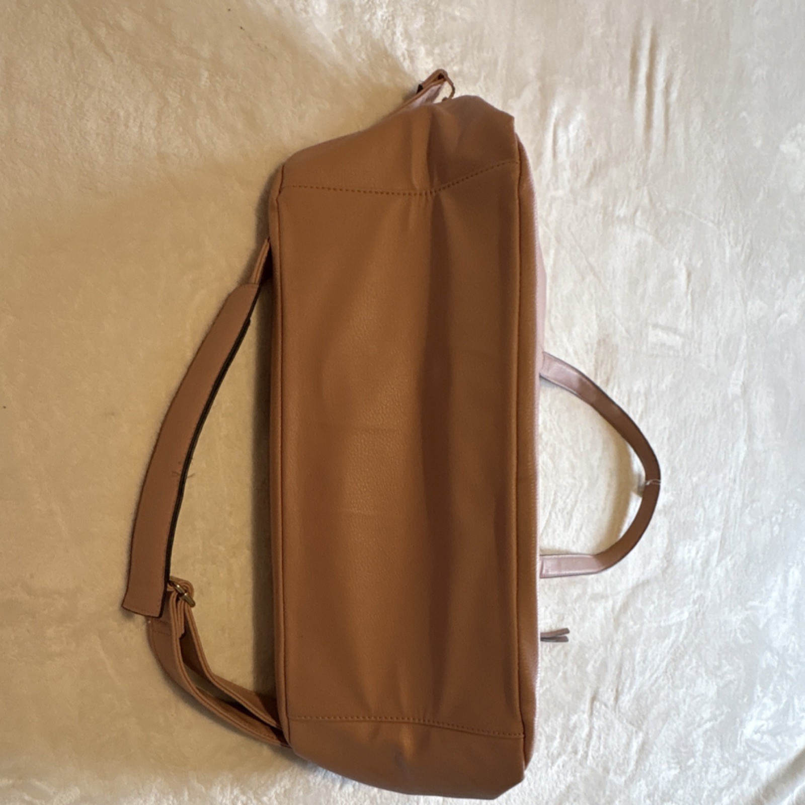 Blush Pink Shoulder Bag Gold Hardware Buckle Accent Zipper Detachable Strap