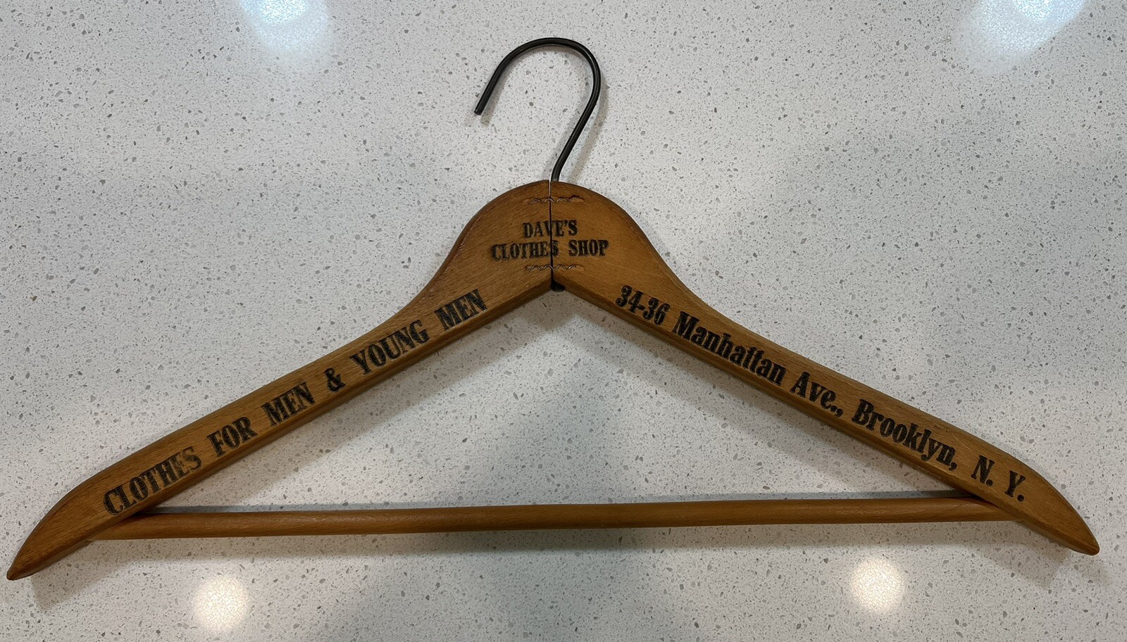 Dave’s Clothes Shop Brooklyn NY NYC New York Hollywood Regency Wooden Hanger
