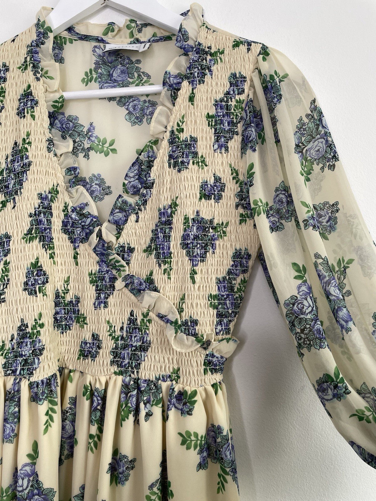 NWOT Asos Design Floral Smocked Midi Dress Cottagecore Boho Wedding Guest 10