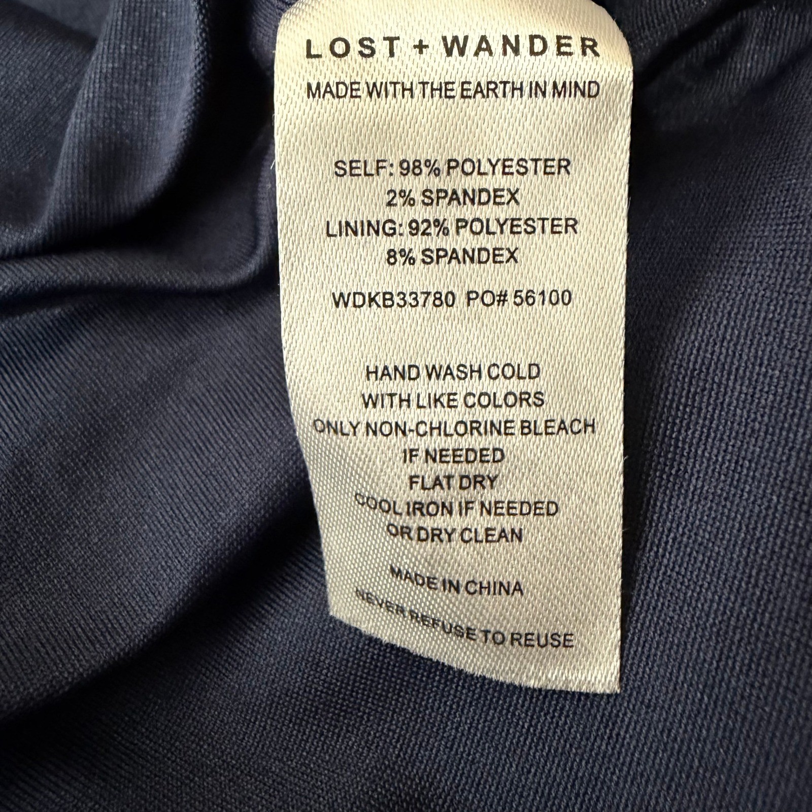 Lost + Wander Navy Blue Textured Puff Sleeve Ruffle Hem Midi Dress M NWT