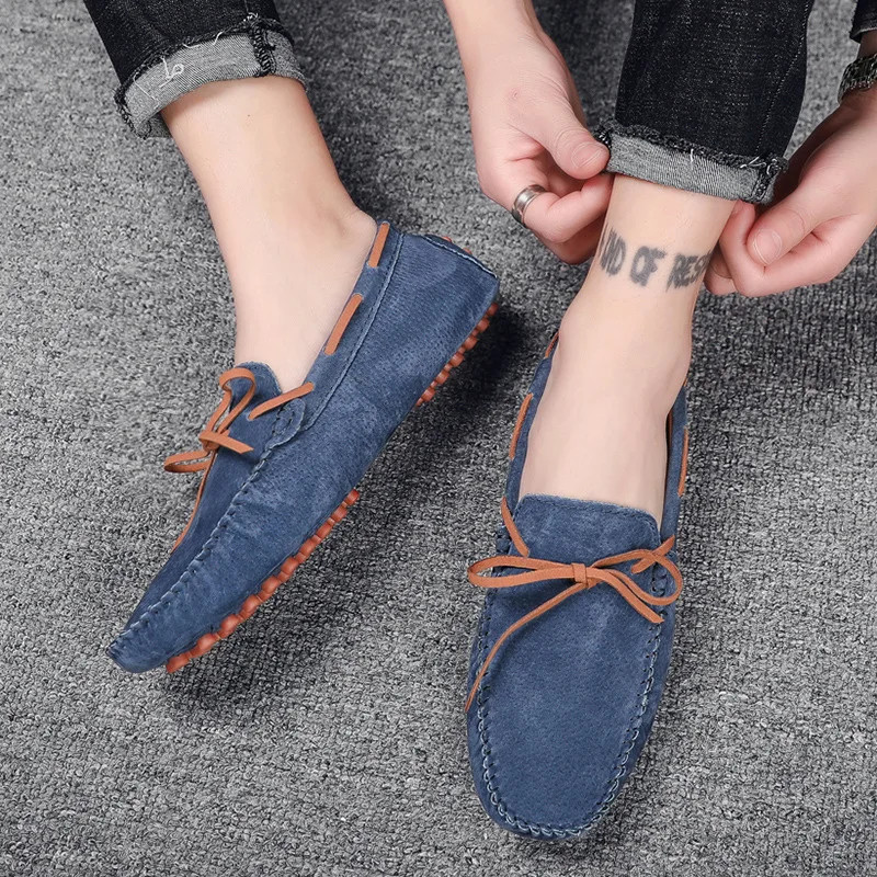 Men’s Casual Shoes Breathable Suede Loafers Moccasins Slip on Driving Flats