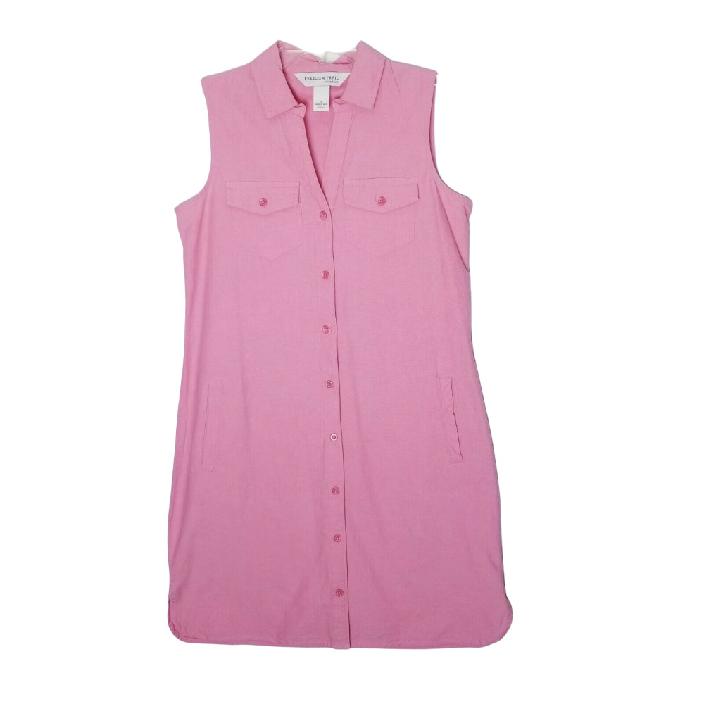 Kyodan Freedom Trail Pink Shirt Dress Womens Small Sleeveless Cotton Hiking Golf