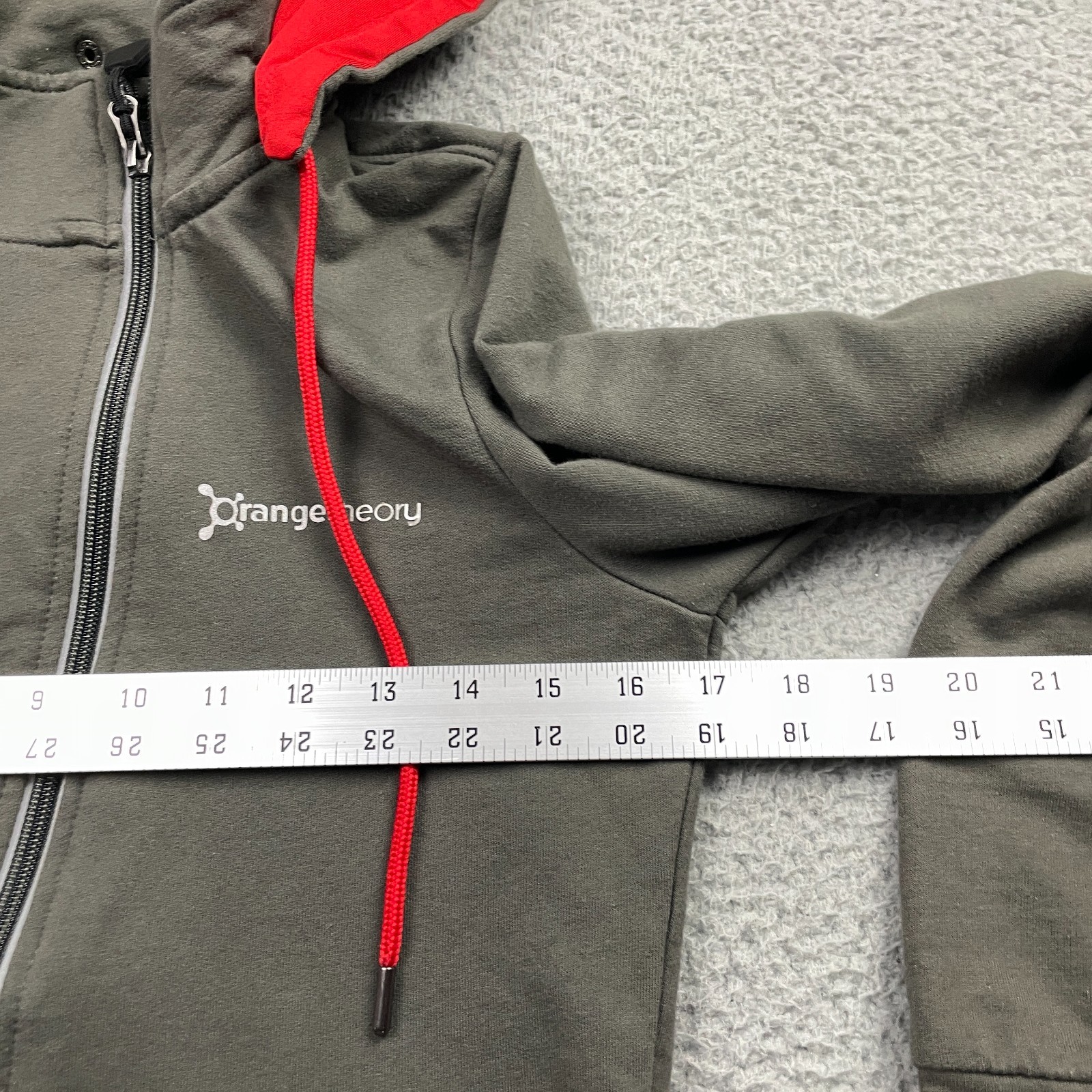 Orange Theory Hoodie Jacket Womens Small Gray Full Zip Hooded Fitness Sweatshirt
