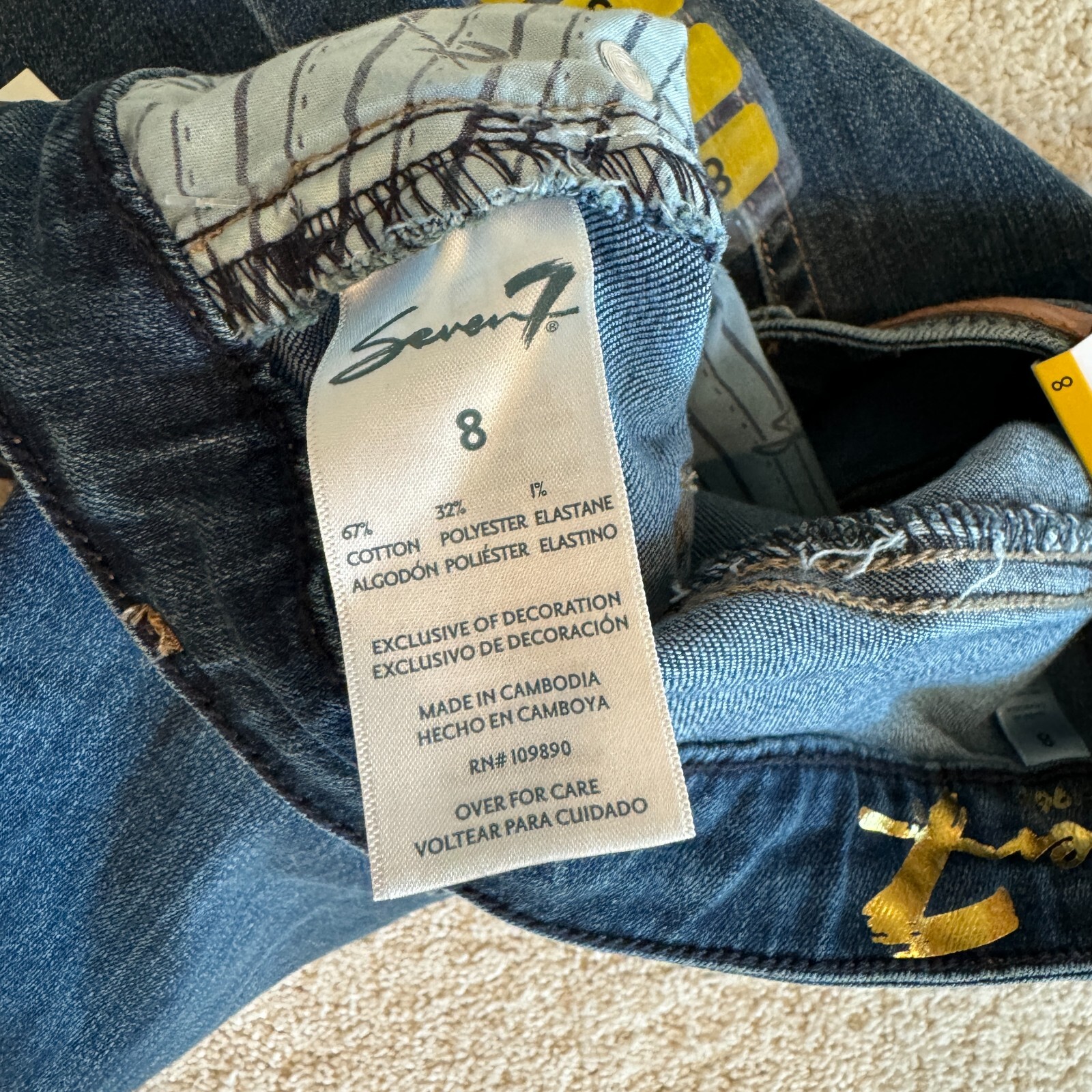 Seven7 Ladies High-Rise Step Hem Cropped Fashion Jean Size 8