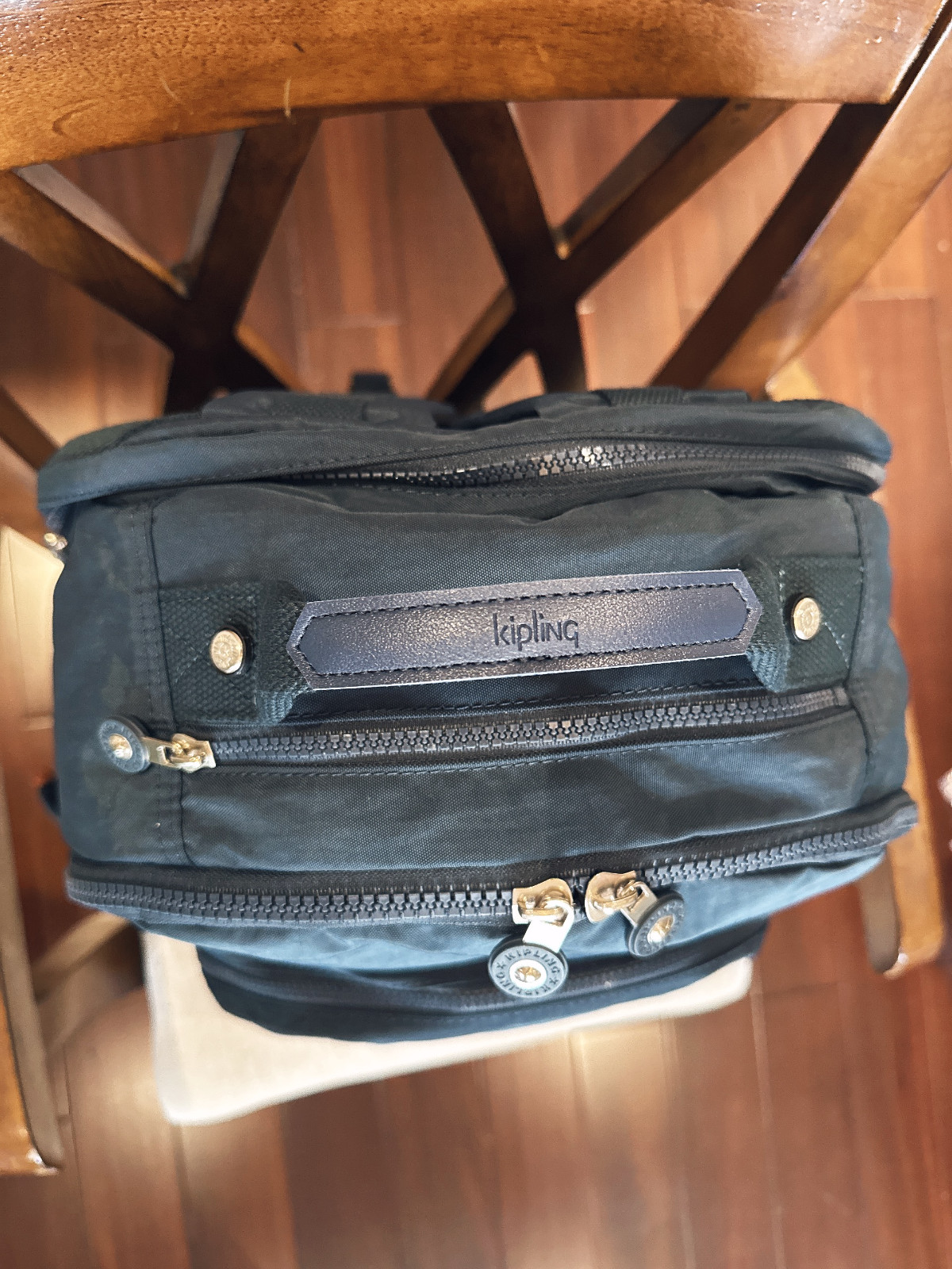 NWT Kipling Gray navy light weight Seoul up 15″ laptop Large Backpack 45cm