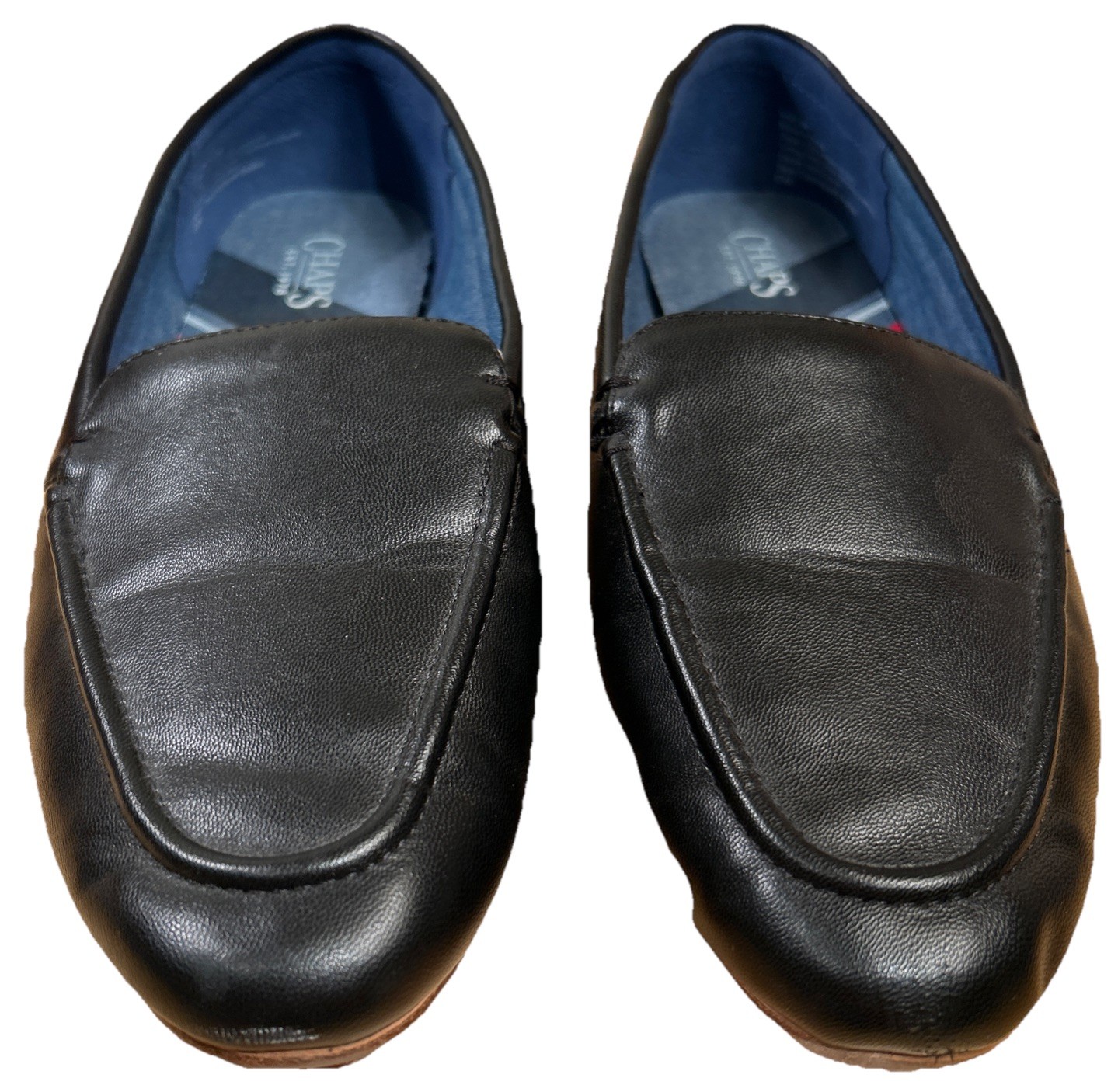 Ralph Lauren Black Slip-On Flat Loafers Shoes Size 8 M Almond Toe Chaps Eva