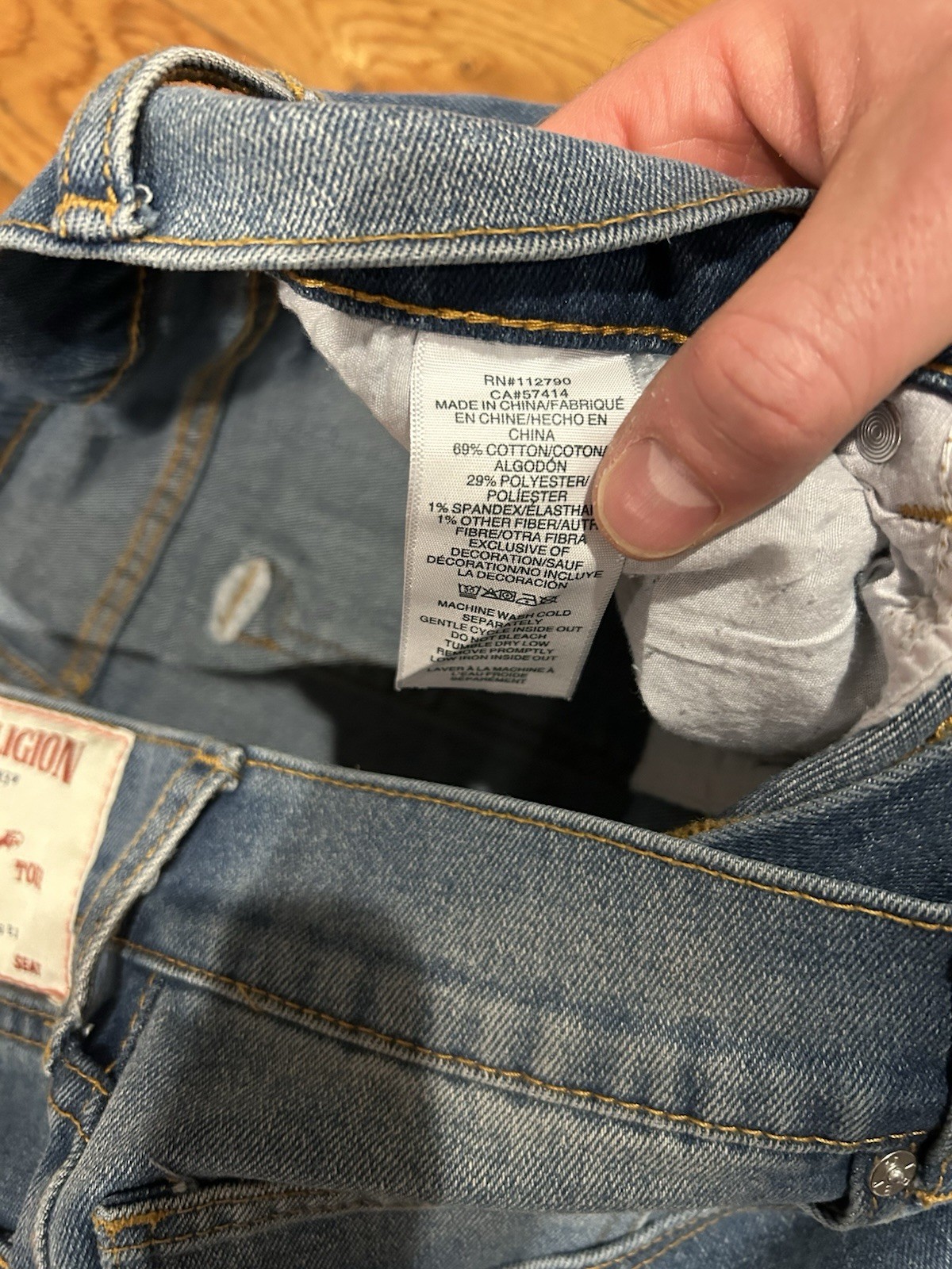 True Religion Geno Relaxed Slim Jeans Mens 33 Blue Denim Stretch Low Rise Y2K