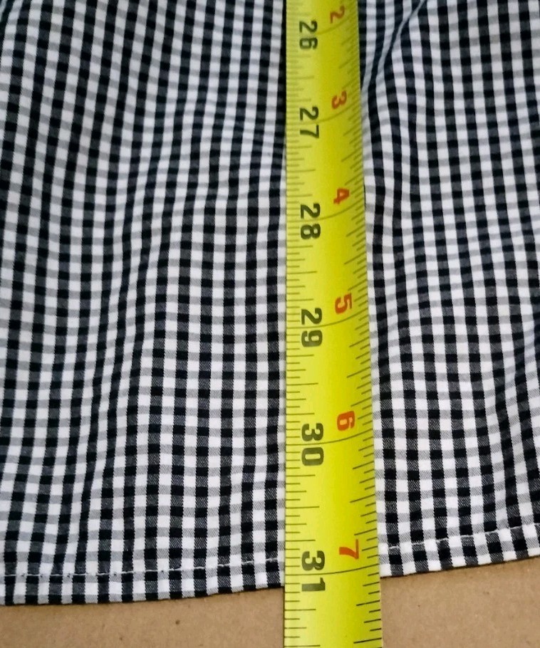 Jaeger Shirt Mens 15.5″ Black Gingham Check Long Sleeve French Cuff Regular Fit