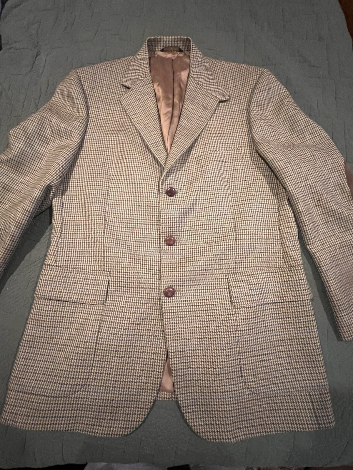 Brooks Brothers Men’s Hounds Tooth Check Blazer With Suede Elbows Multicolor
