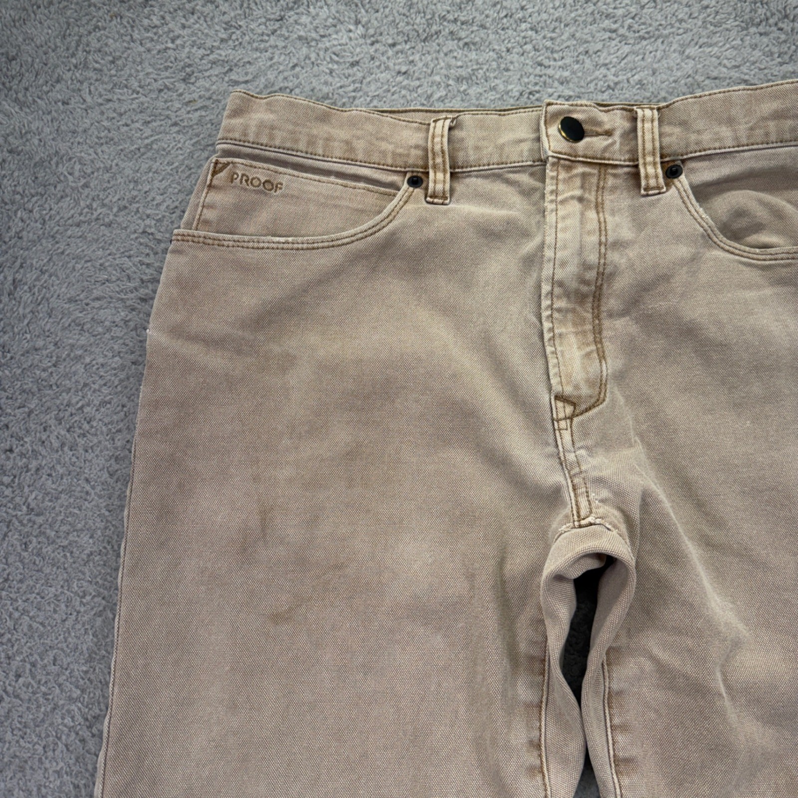 Proof Rover Pant Mens 31×30 Tan Khaki Sorbtek Canvas Slim Straight Huckberry