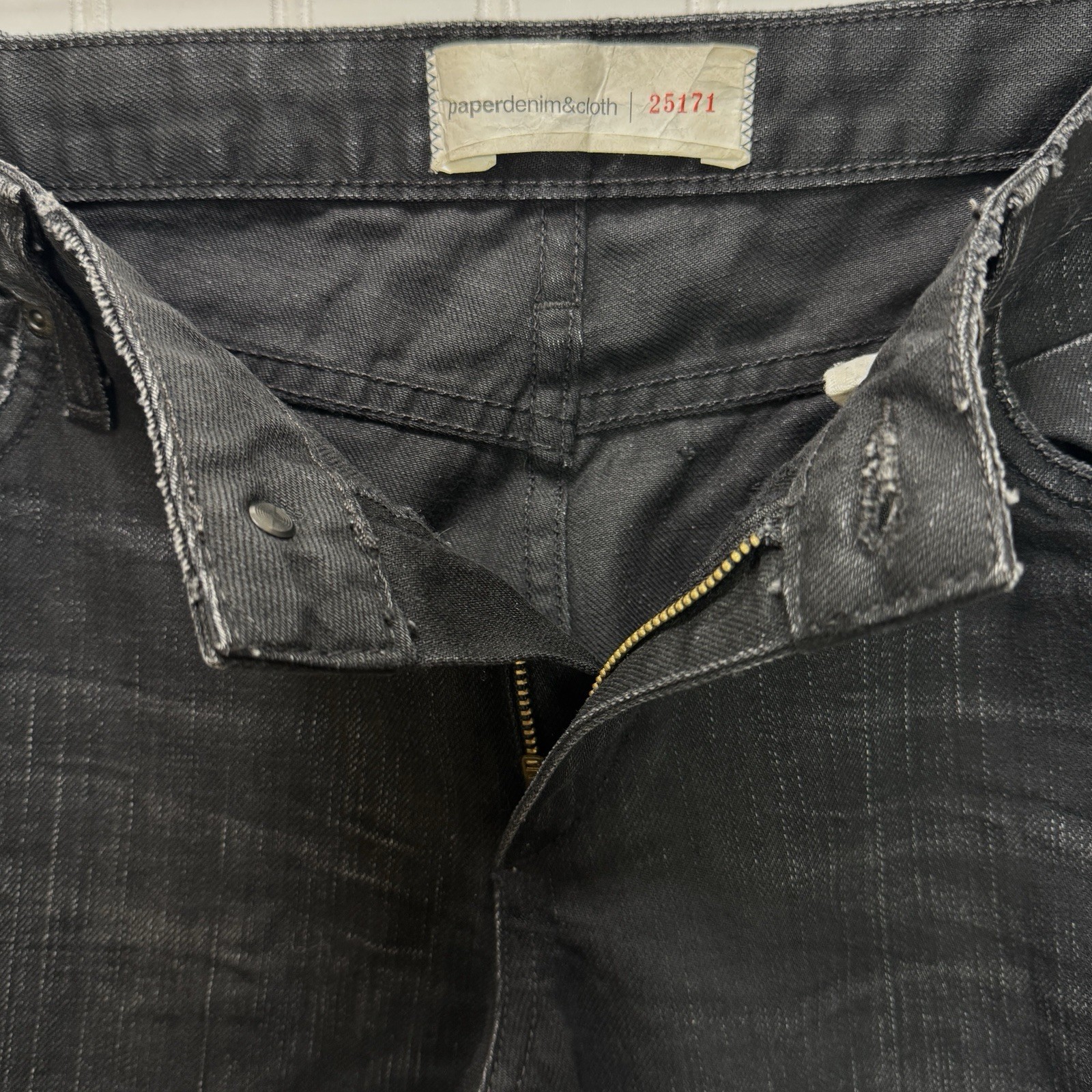Paper Denim & Cloth Jeans “Eclipse” Black Flare Distressed Low Rise Cotton USA