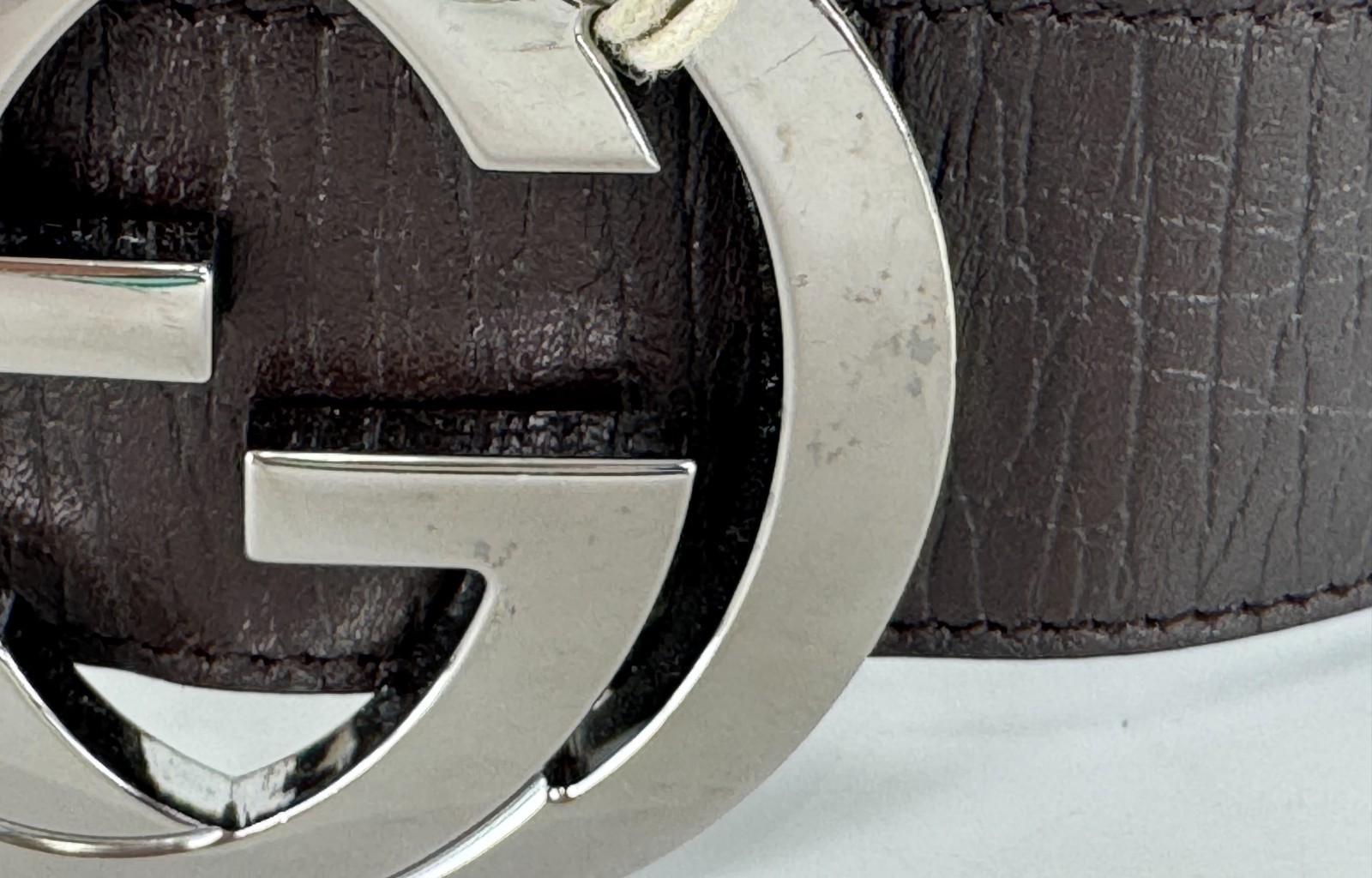 Gucci Auth Web Belt 80 cm 32 in Silver GG Red Green Fabric Brown Leather Runway
