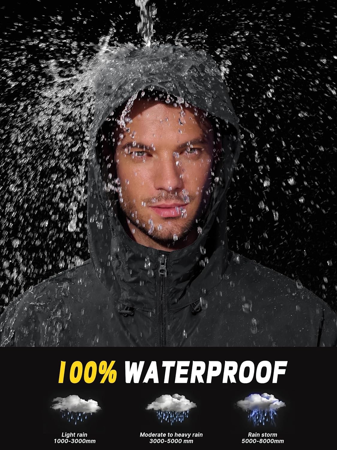 Mens Waterproof Rain Jacket Lightweight Windbreaker Cycling Running Outdoor Coat