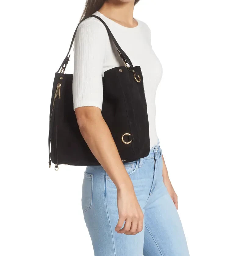 NWT Rebecca Minkoff MAB Leather Hobo Shoulder Crossbody Bag NAVY Suede AUTHENTIC