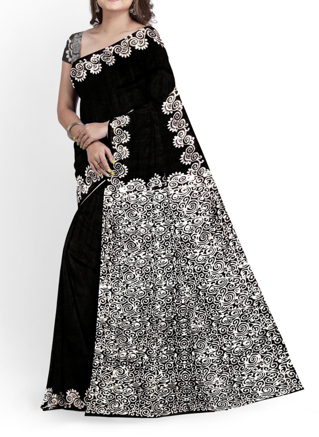 NEW 🆕, Cotton BATIK SAREE. ( Item#L2736 ) including blouse piece.