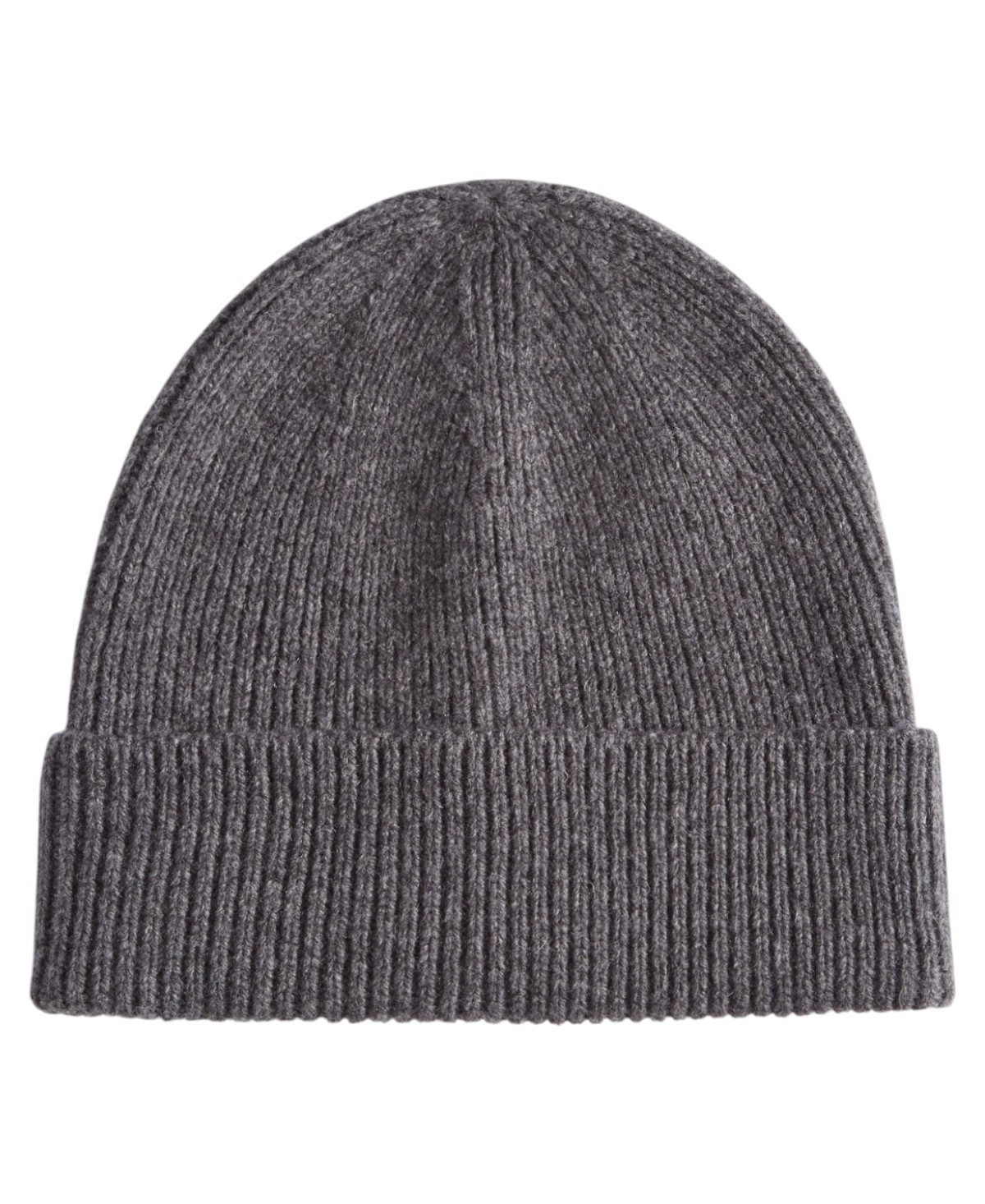 Club Room Mens Ribbed Knit Merino Wool Beanie Grey Charcoal