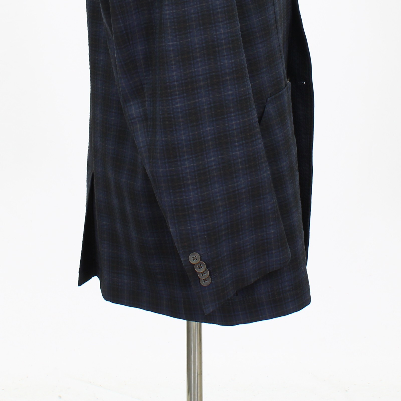 Ibiza 42R Navy Sport Coat Blazer Jacket Check 3B Wool
