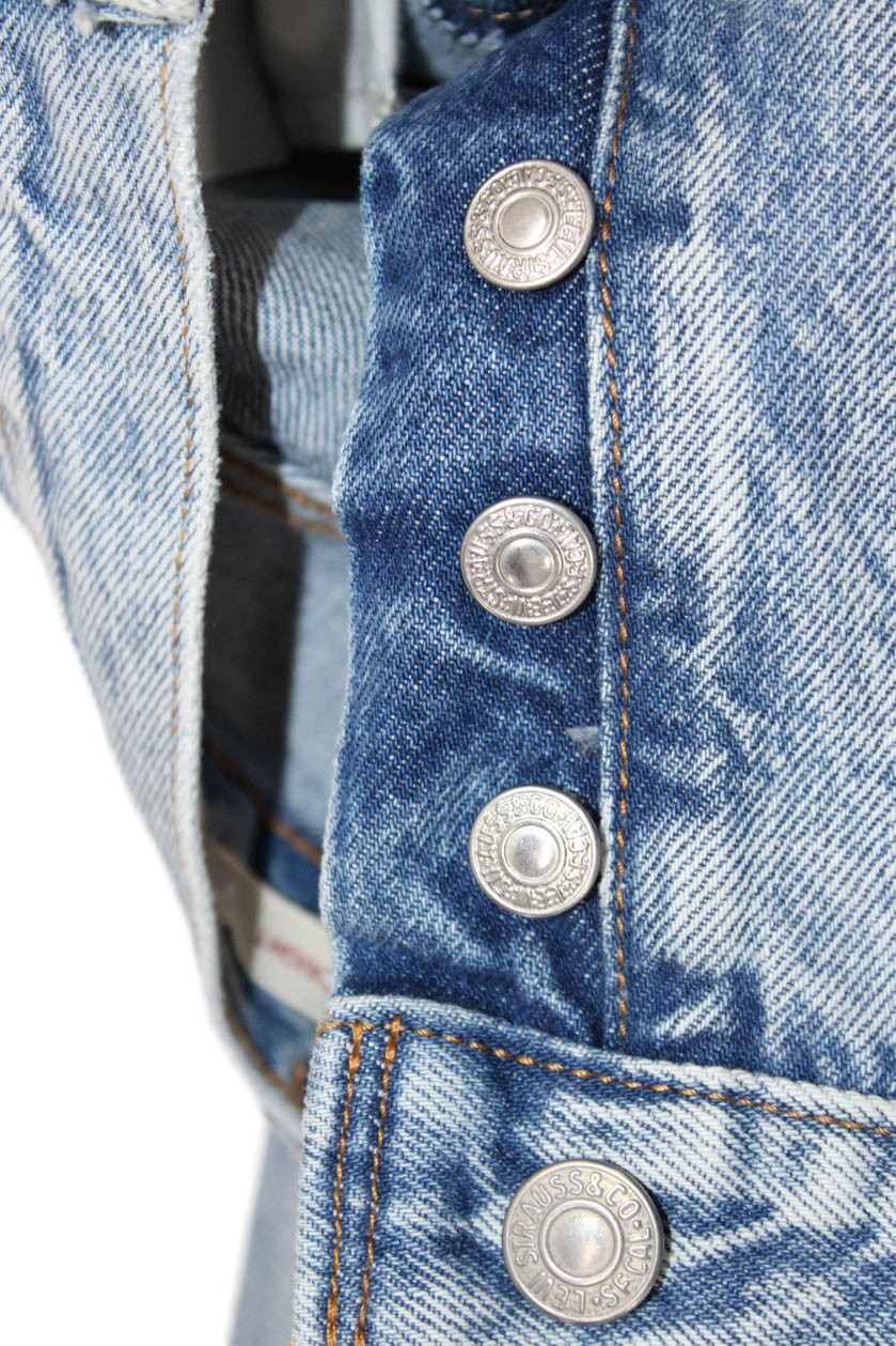 Levis Womens High Waist Straight Jeans Light Blue 100% Cotton Size 24