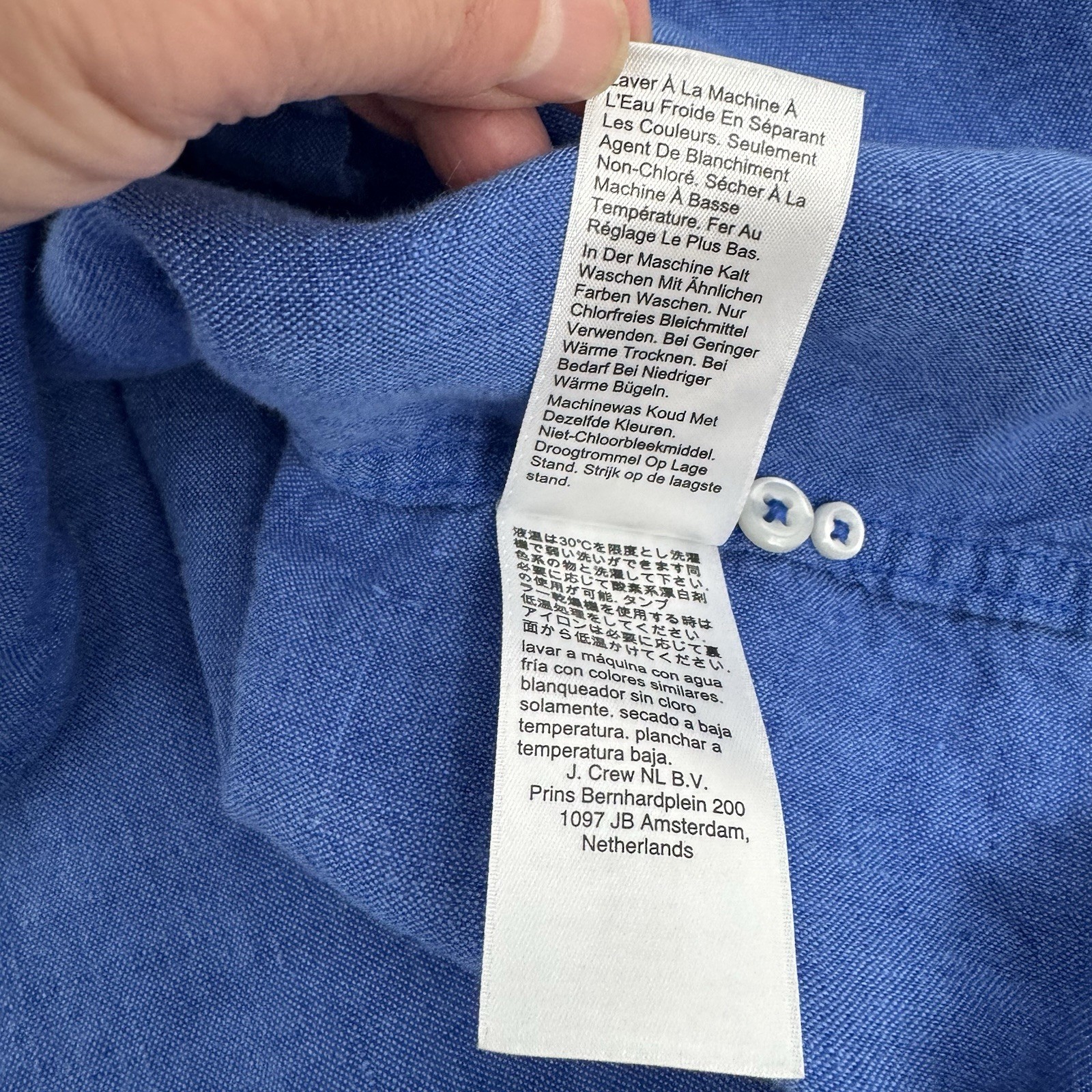 Baird McNutt J Crew Irish Linen Shirt Mens M Classic Fit Blue Lightweight BE546
