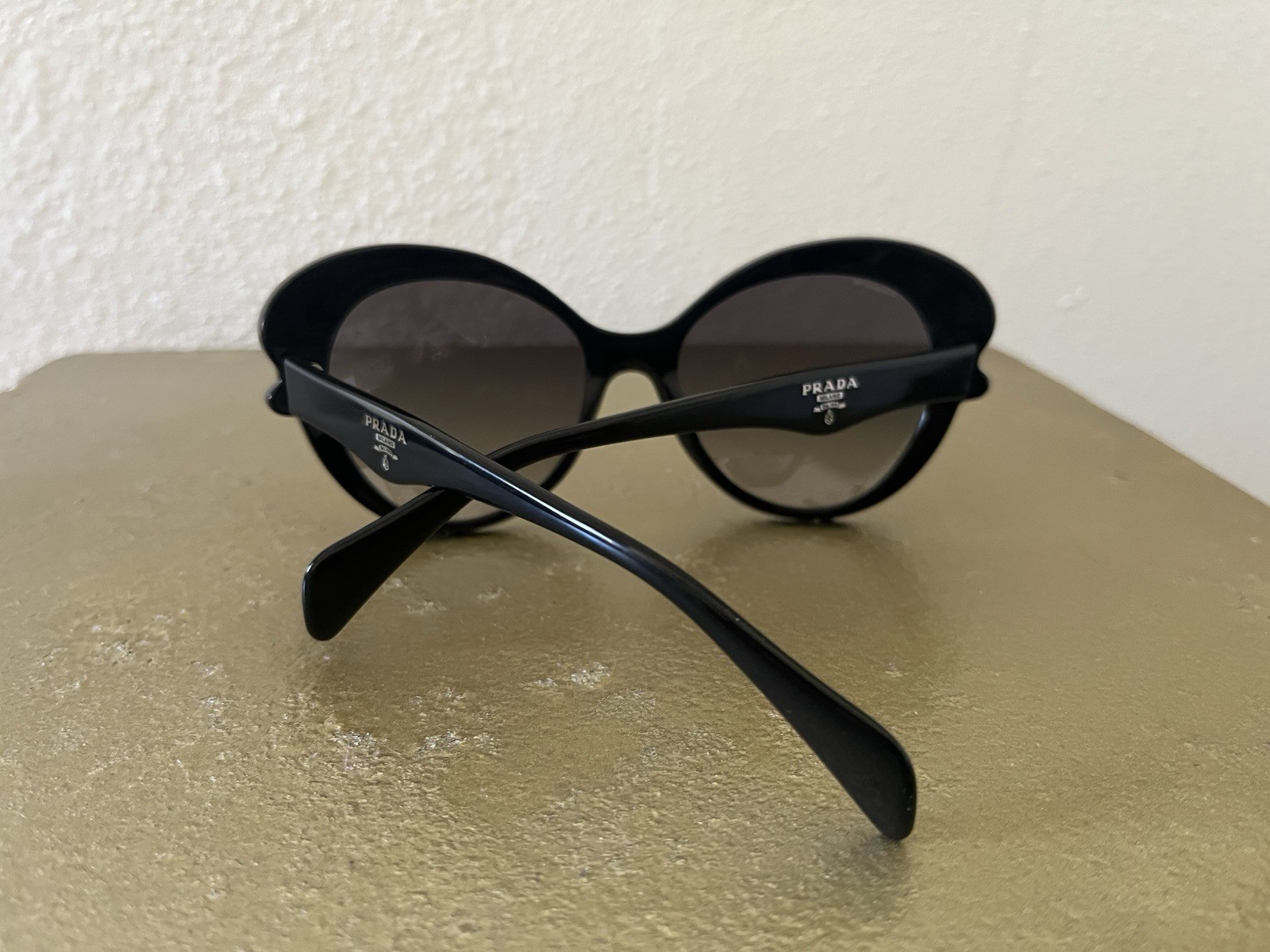 Prada Baroque Cat Eye Sunglasses Black SPR 28N 56-19-140