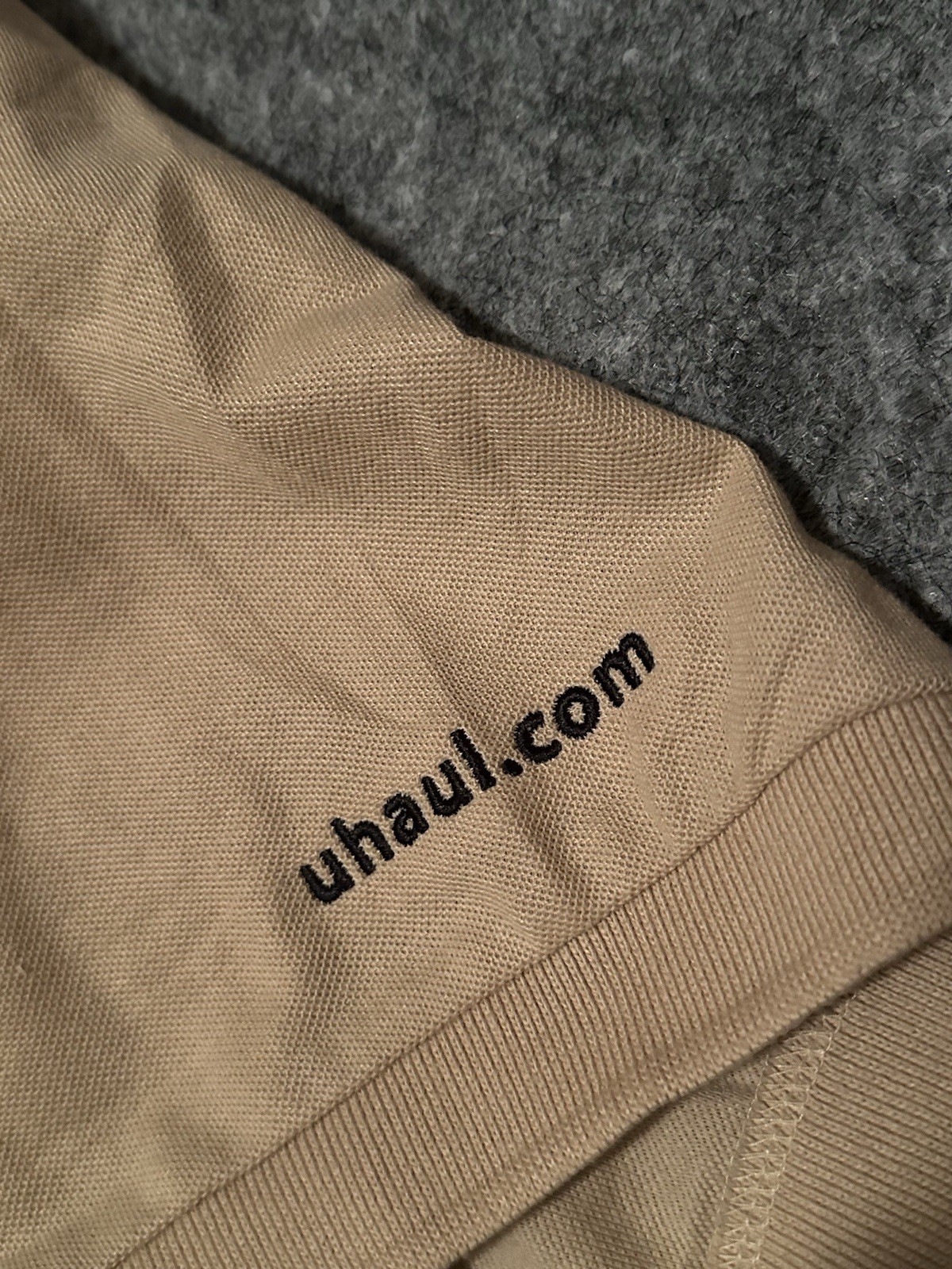 Men’s U-Haul Logo Tan/ Brown Short Sleeve Employee Polo Shirt- Size XL