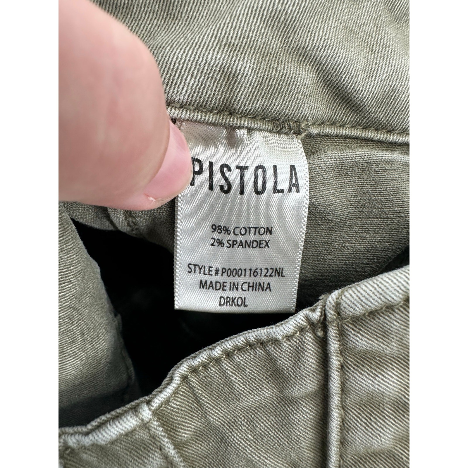 PISTOLA Pamela High Rise Straight Trouser in Dark Olive