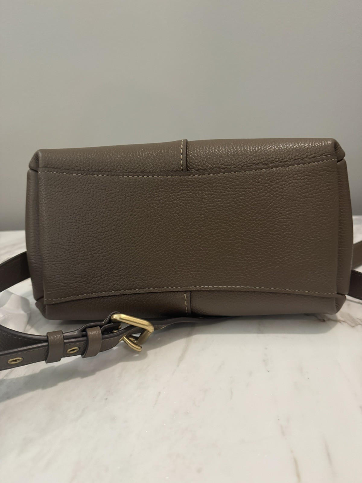 Lana Shoulder Bag 23 Coach Brass/ Stone Leather Shoulder Bag