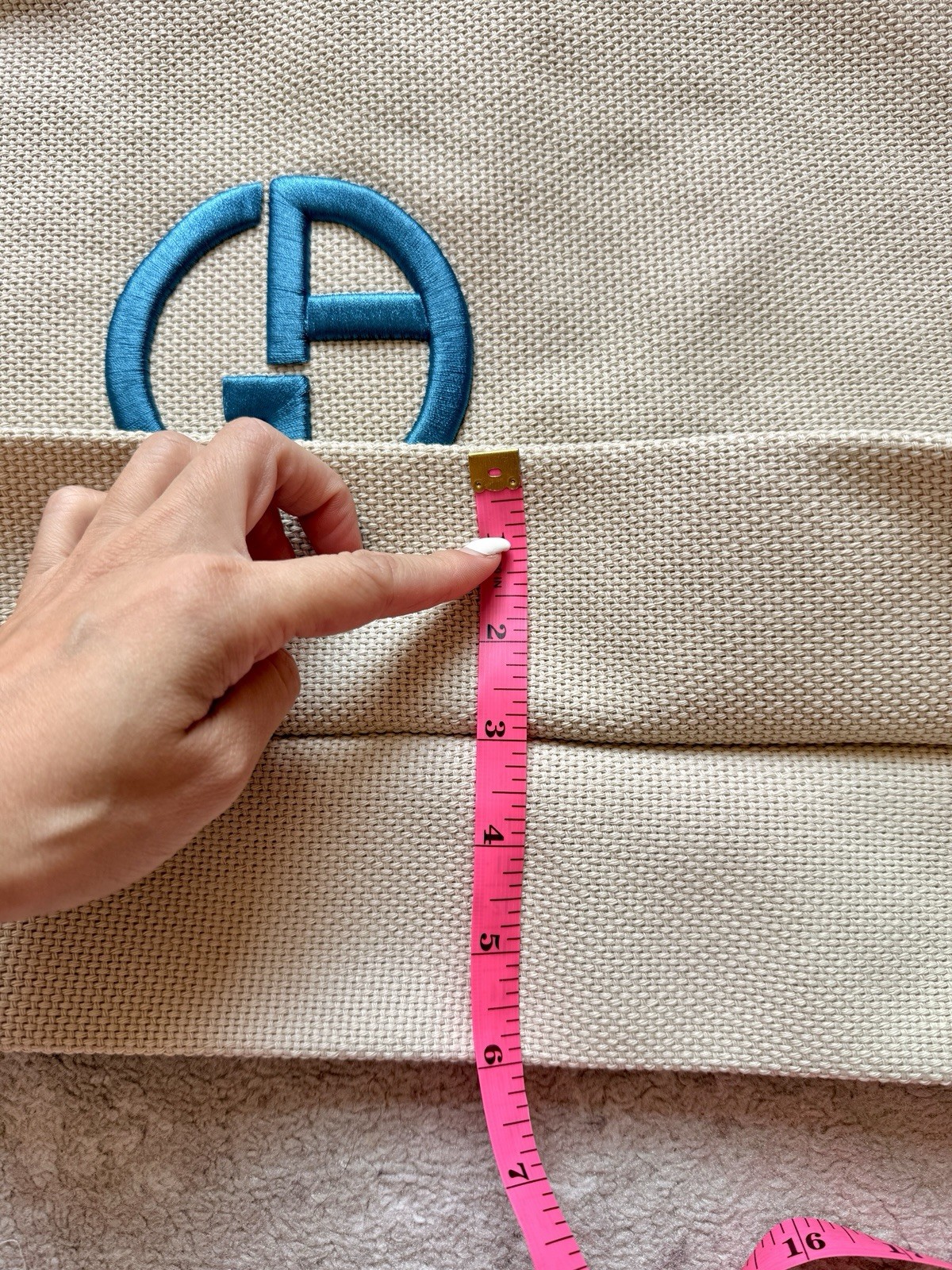 Armani Giorgio Large Beach Bag And Beach Towel In Beige Color And Logo