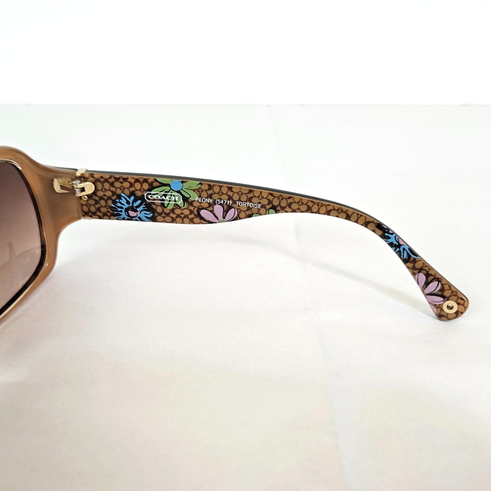 COACH Peony (S471) Tortoise Wrap Sunglasses 59-16-125mm With Case