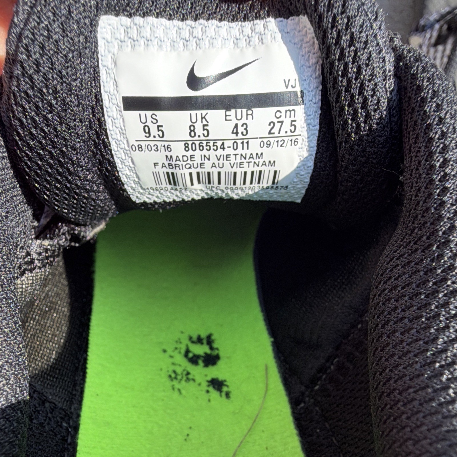 Nike Zoom Rival S size 9.5 Track Spikes Black/White