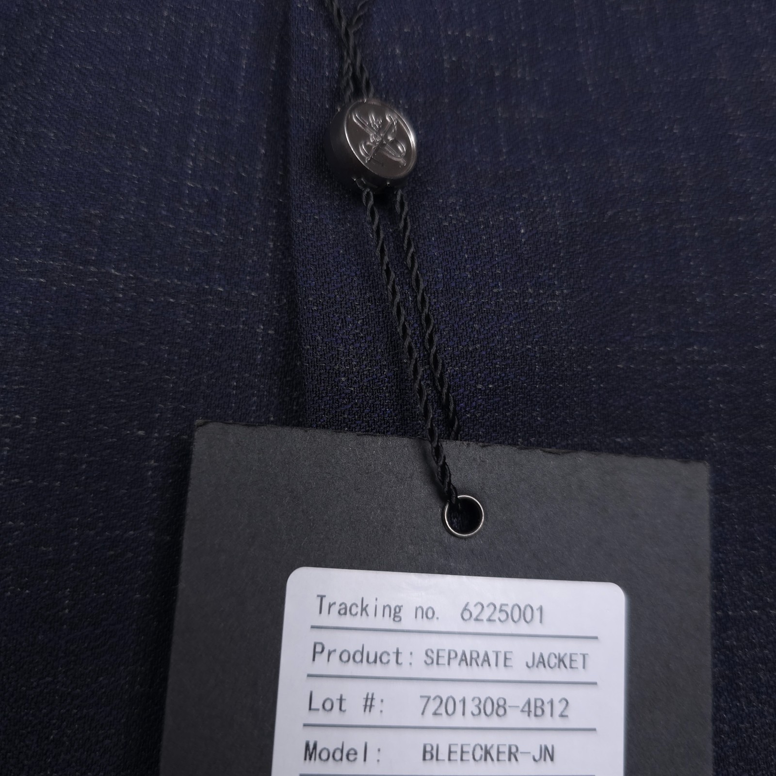 John Varvatos Bleecker Suit Jacket Mens 40R Blue Melange Reda Wool Super 110s