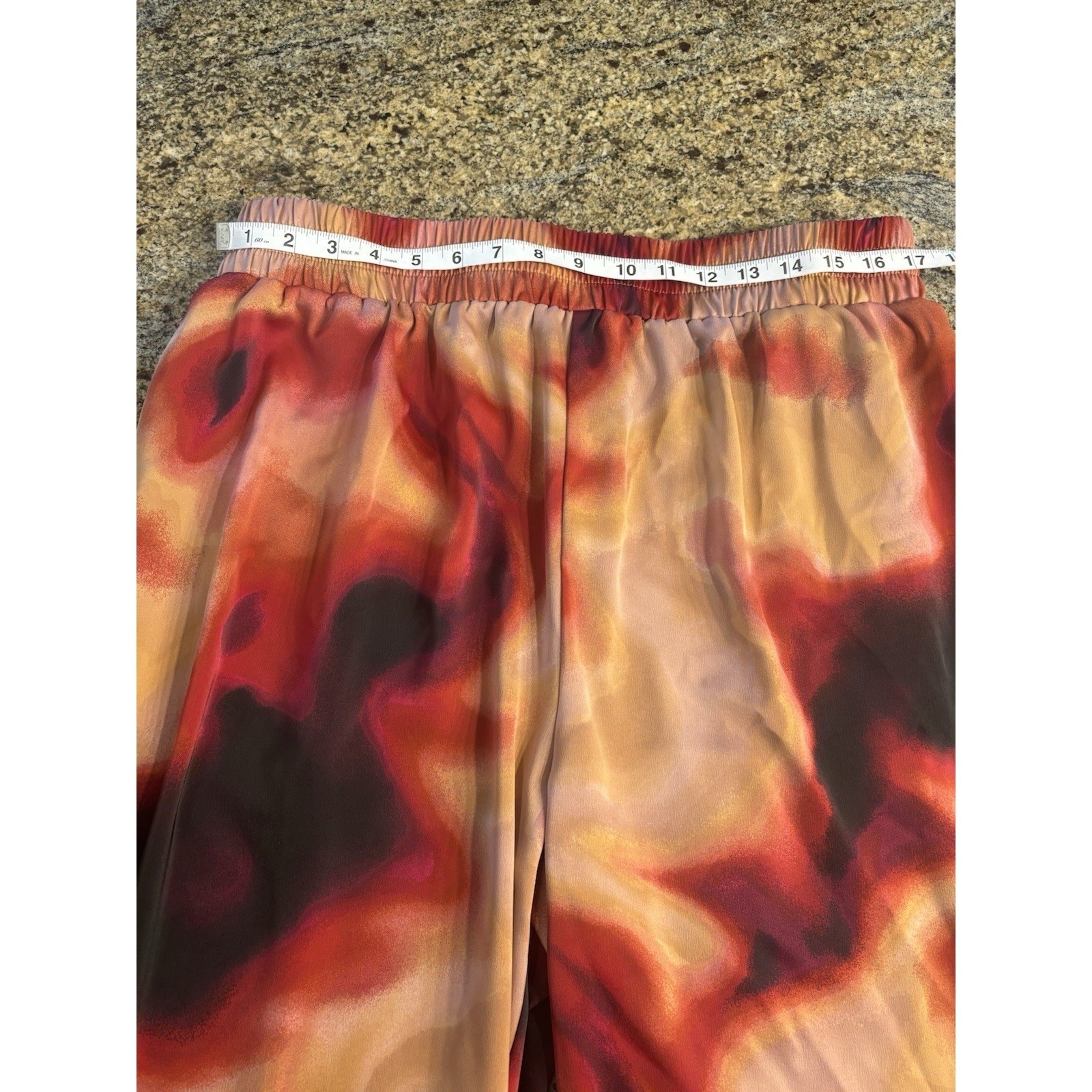 Nina Parker Trendy Printed Pants Plus Size 1X Red Black Purple – (RED)