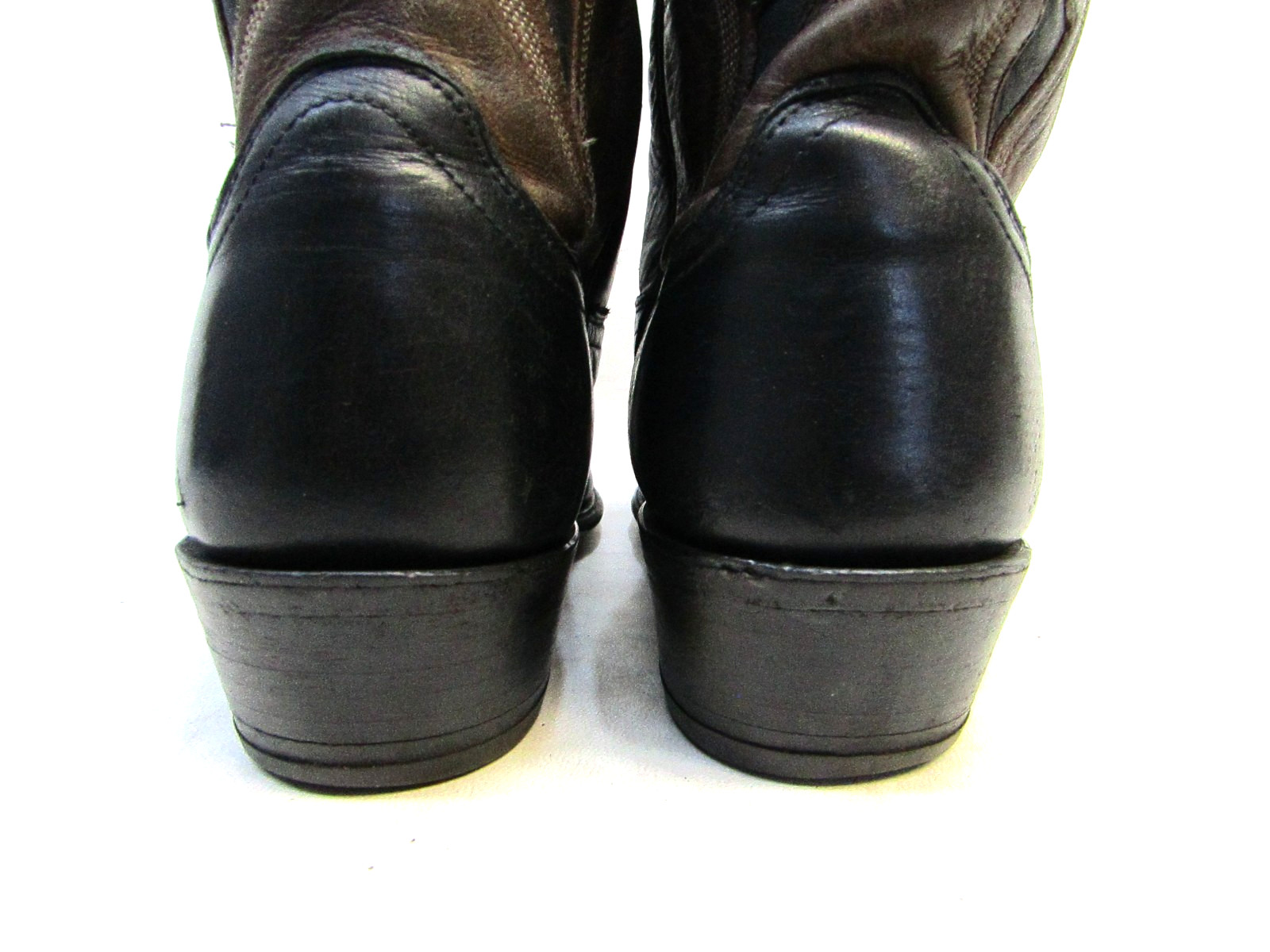 Dan Post Mens Size 8.5 EW Black Brown Leather Western Cowboy Boots