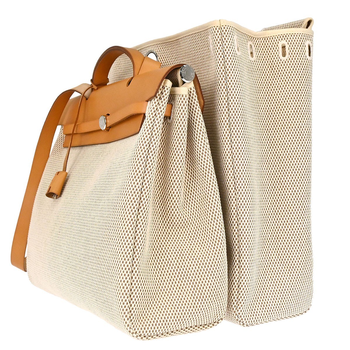 Hermes Natural Toile GM Herbag MM 2way Handbag C□G 187875
