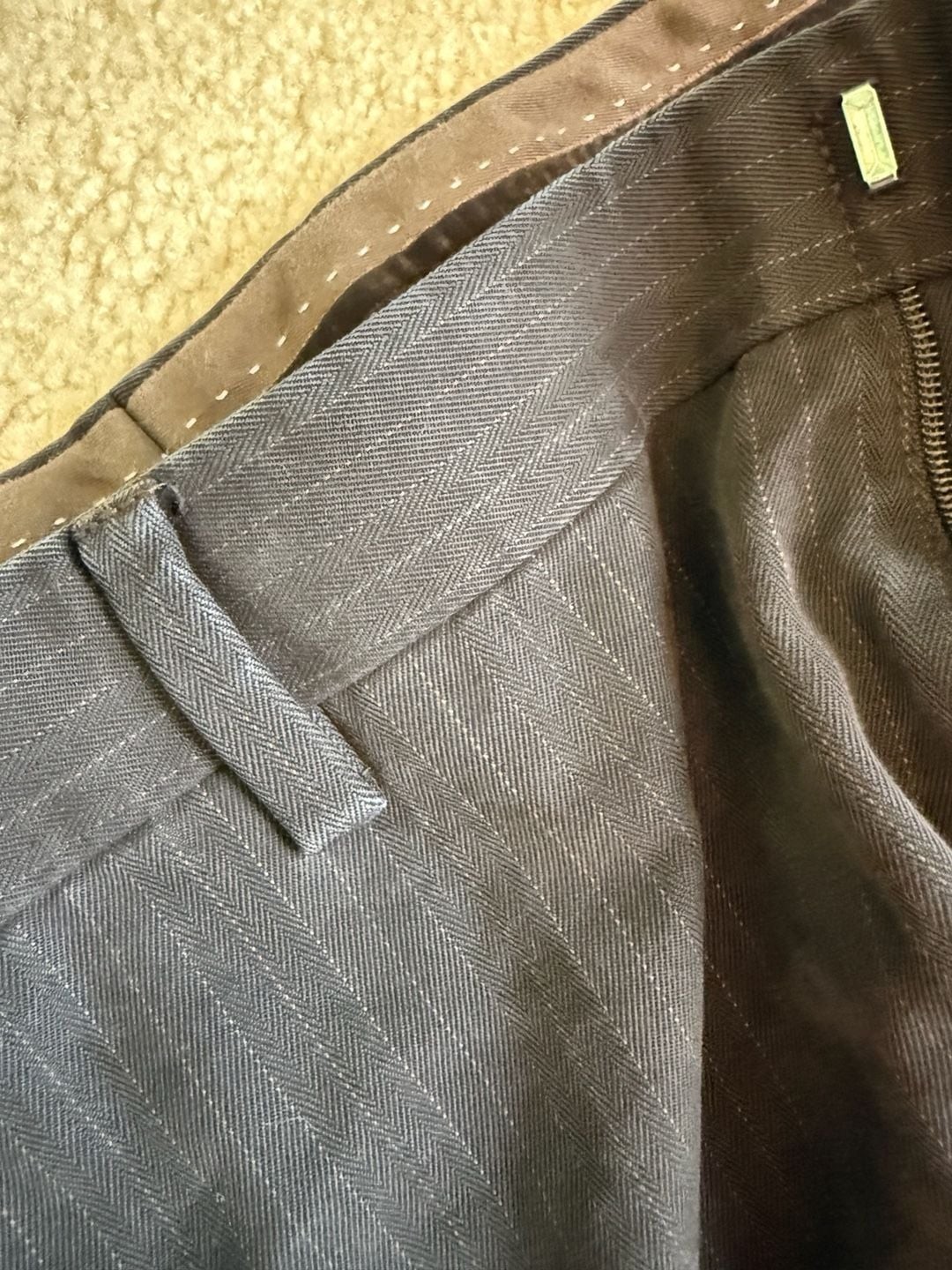 Murano Collezione Men’s Dress Pants Size 34×32 Charcoal Gray Pinstripe