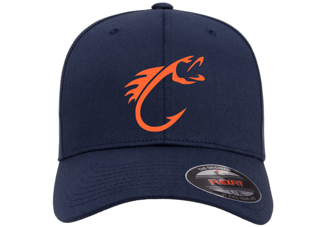 FISHING HOOK FISH CURVED BILL 6277 FLEXFIT HAT *FREE SHIPPING in BOX*