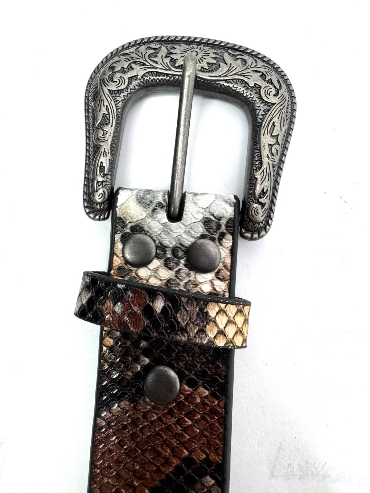 Angel Ranch D140000902 Womens Python StudsEdge Western Belt Multi- S Size