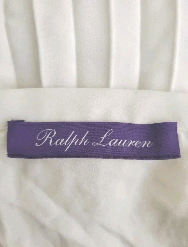 Ralph Lauren Purple Label Skirt Maxi White Pleated Long Flare $2.500 NEW 0-2 XS