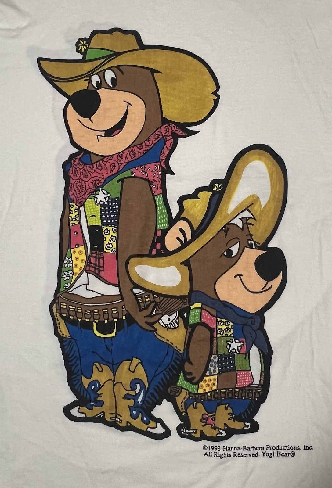 Vintage 1993 Yogi Bear Western Tee L Single Stitch 90s Hanna Barbera